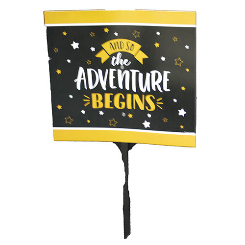 YARD SIGN-GRAD "ADVENTURE BEGINS"