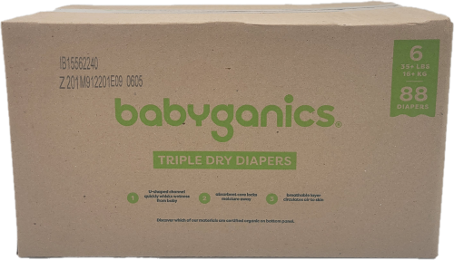 BABYGANICS BOX DIAPERS 88CT SIZE 6 US
