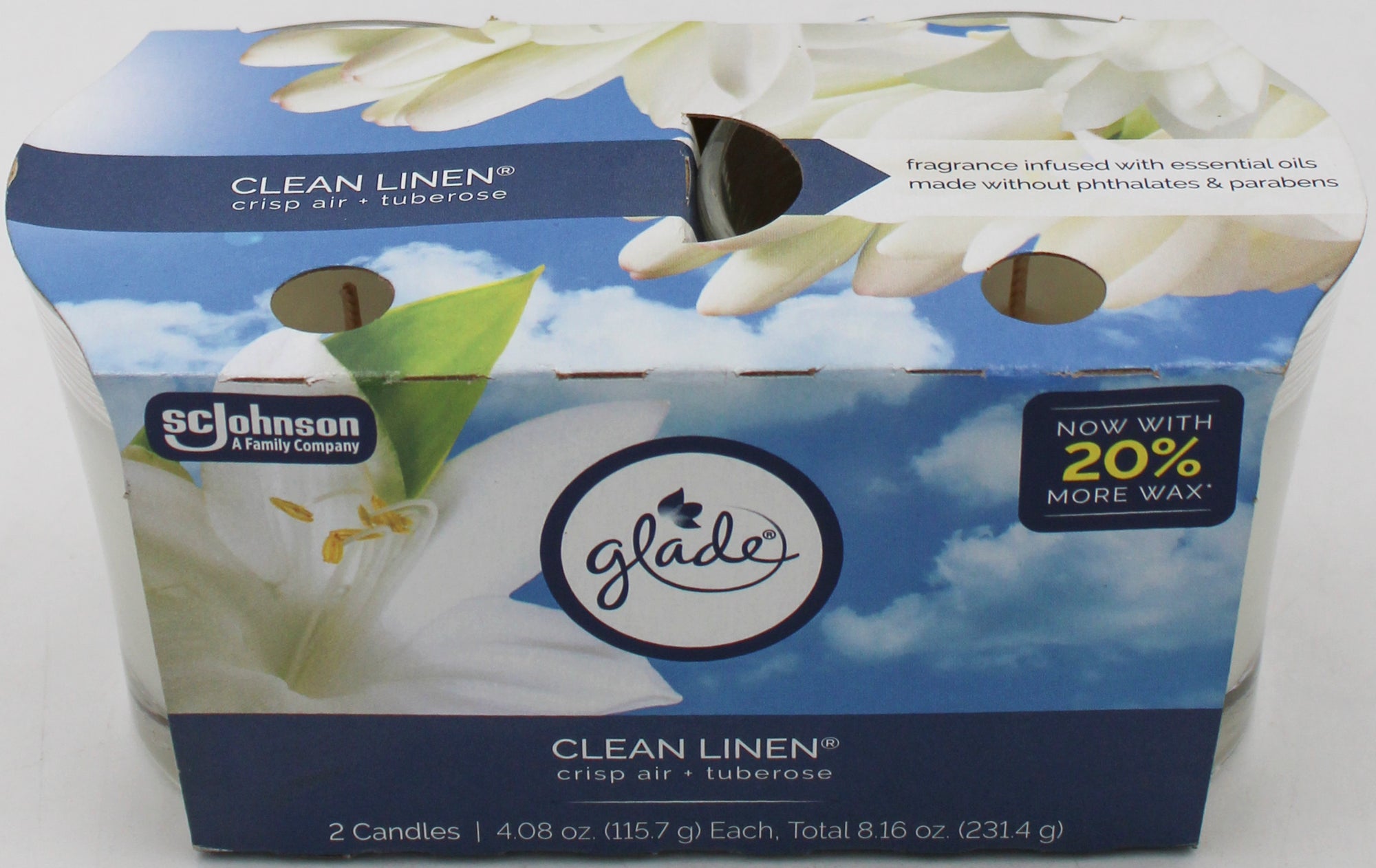 SP GLADE CANDLES 2PK 4.08oz CLEAN LINEN