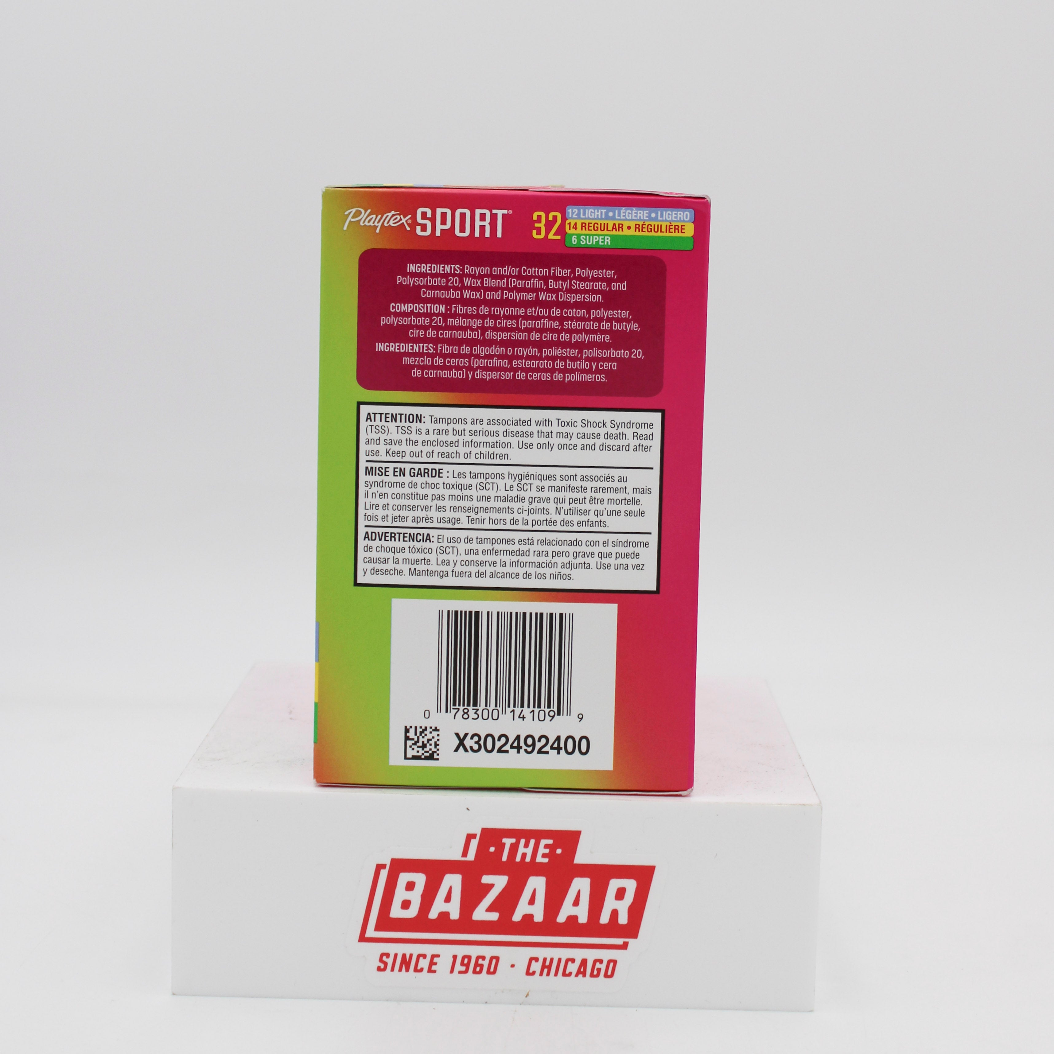 SP PLEYTEX SPORT PLASTIC TAMPONS LIGHT REGULAR SUPER 32CT NI
