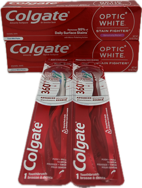 COLGATE MIXED OPTIC WHITE TOOTHPASTE/TOOTHBRUSH DISPLAY NI