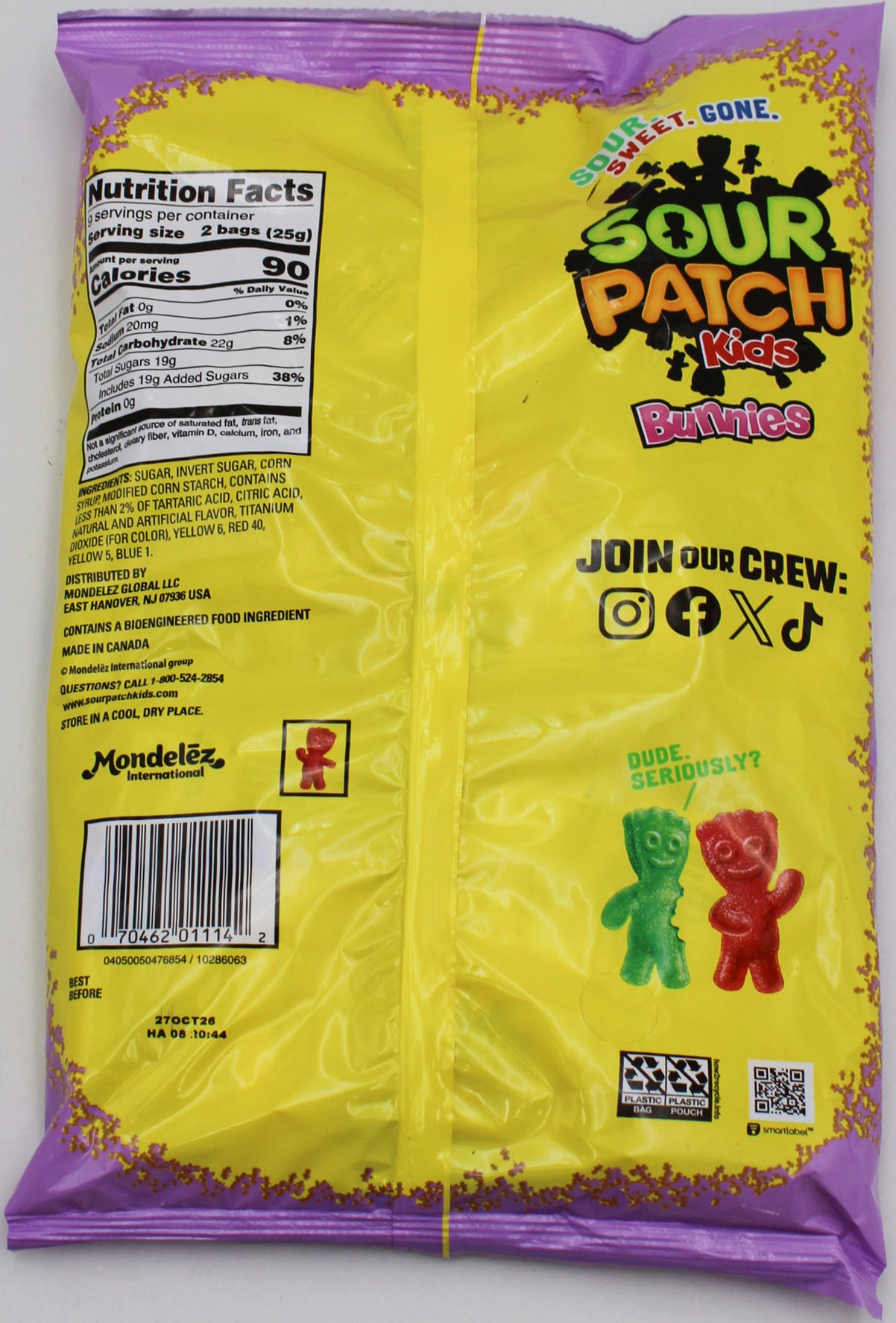 SOUR PATCH KIDS BUNNIES 7.93 Oz BB 10/27/26