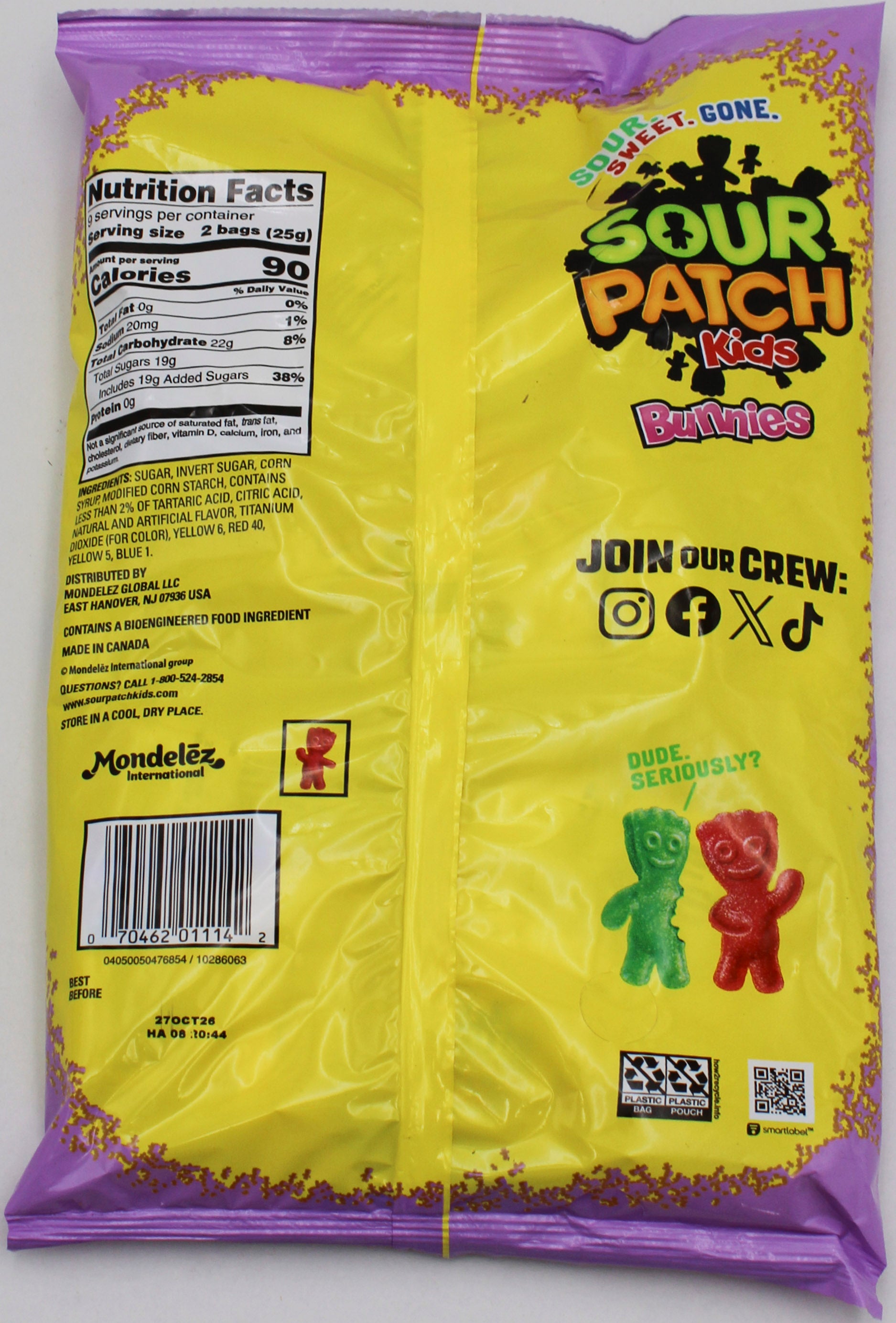SOUR PATCH KIDS BUNNIES 7.93 Oz BB 10/27/26
