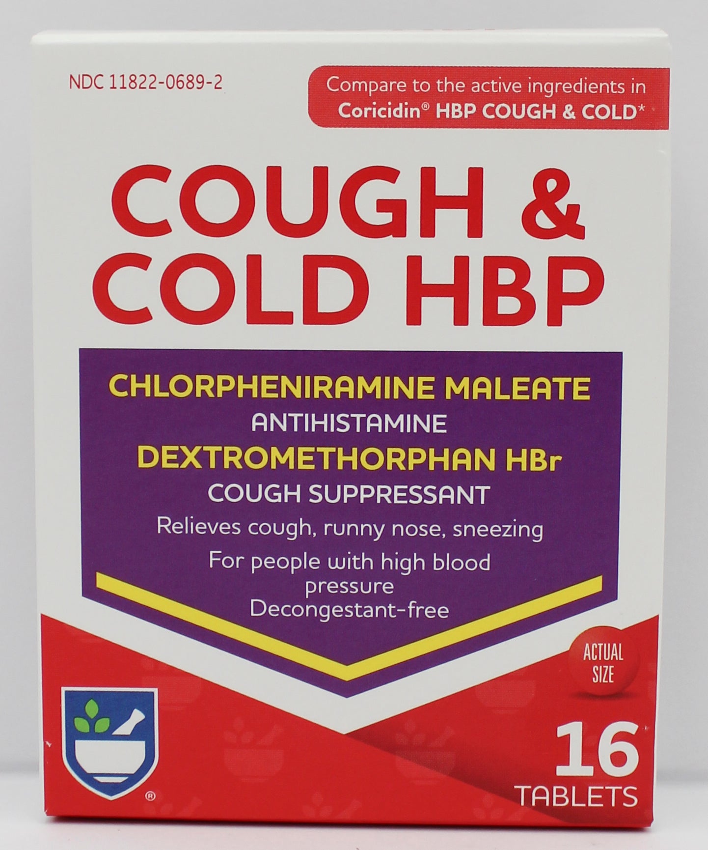 RITE AID COUGH & COLD HBP TABLETS 16ct EXP 07/15/2027