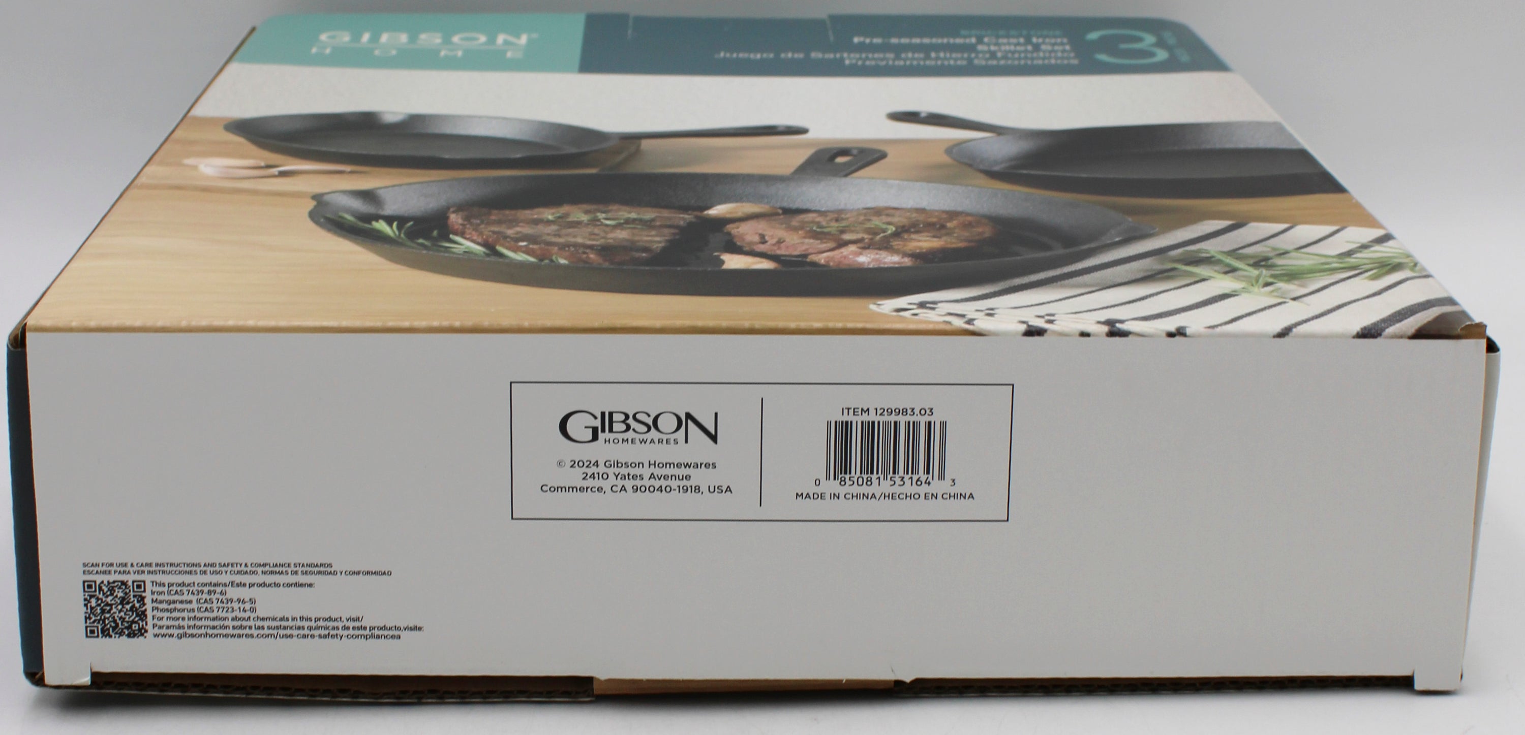 3PC CAST IRON SKILLET SET - 6in, 8in & 10in PRESEASONED NI