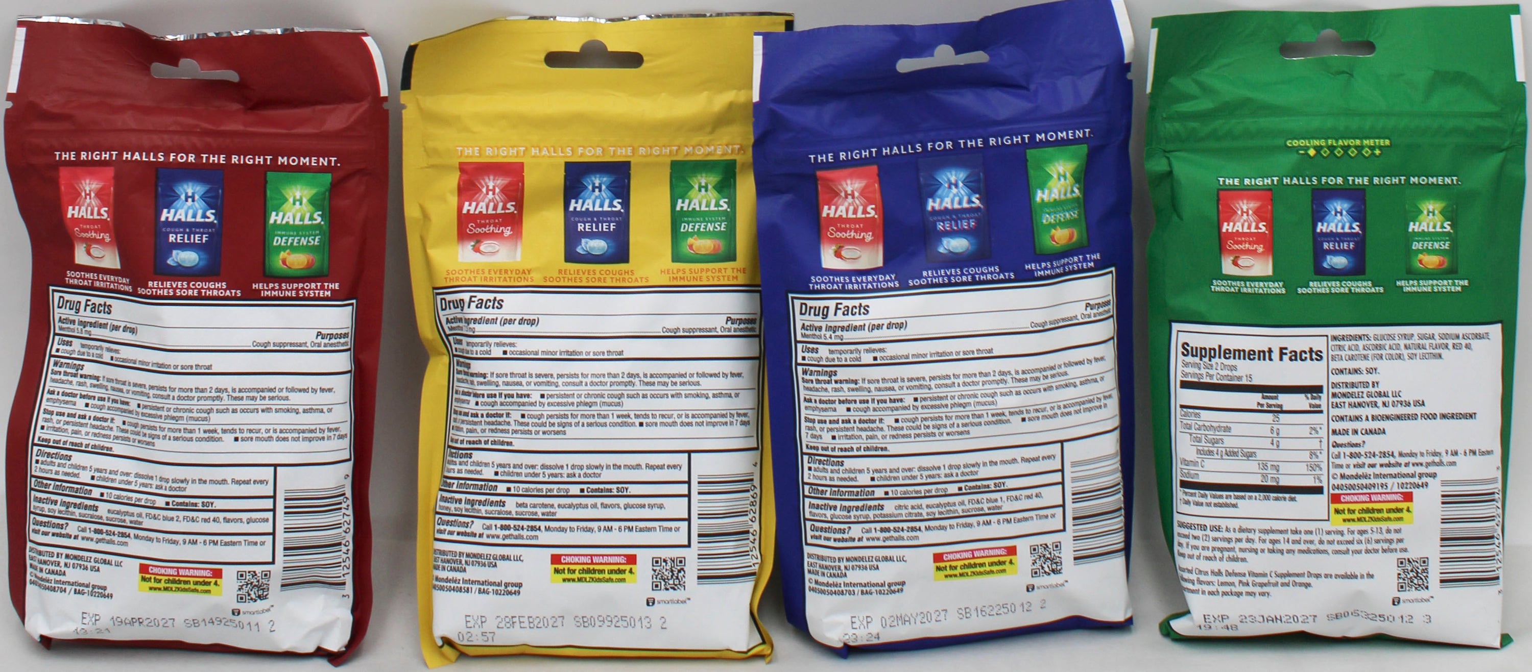 HALLS BASE BAG CLIP STRIP 30 CT EXP 1/23/27