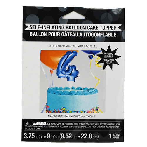 SELF INFLATING BALLOON CAKE TOPPER #4-BLUE