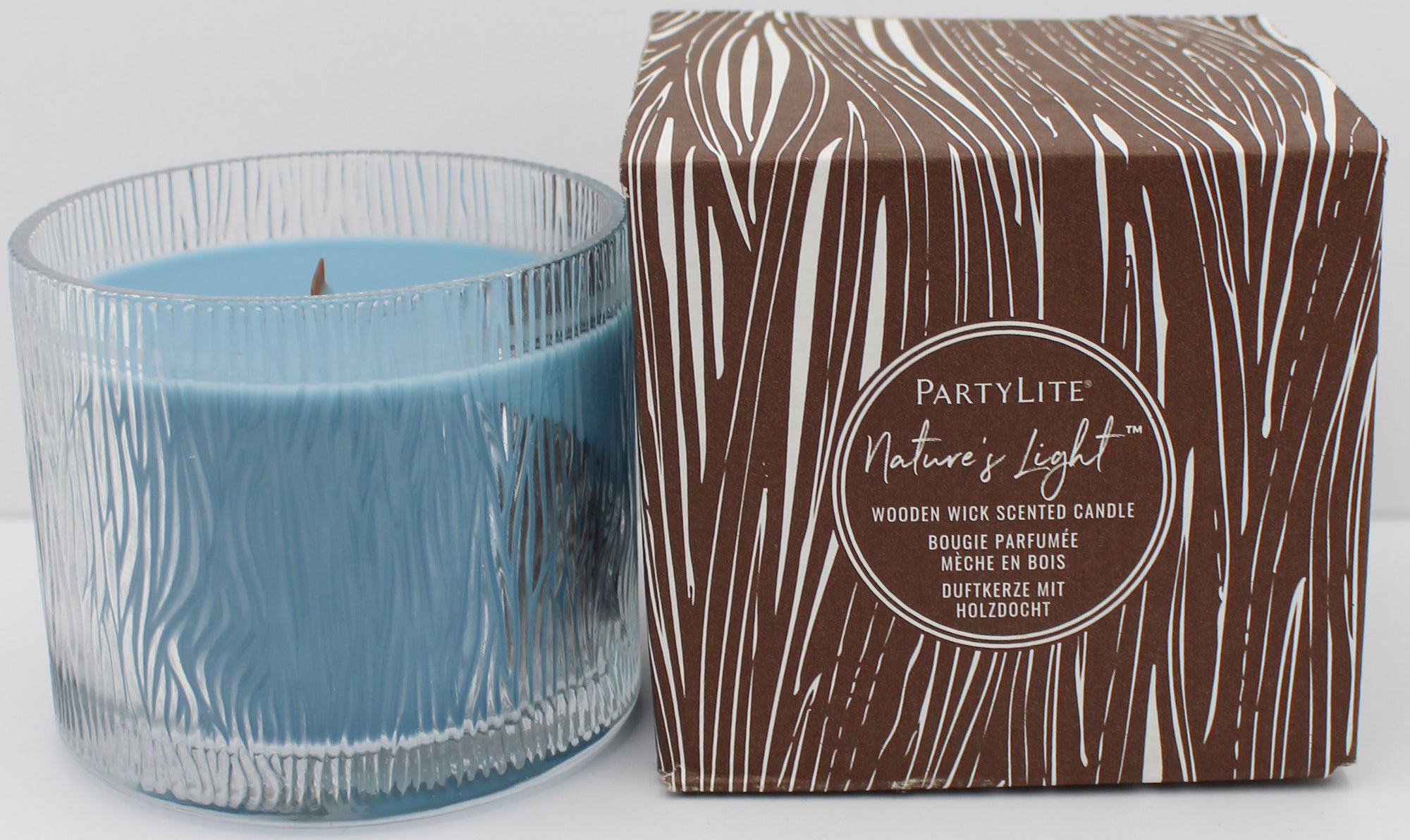 PARTYLITE NATURE'S LIGHT SEA SALT & SAGE WOOD WICK JAR CANDLE 12oz