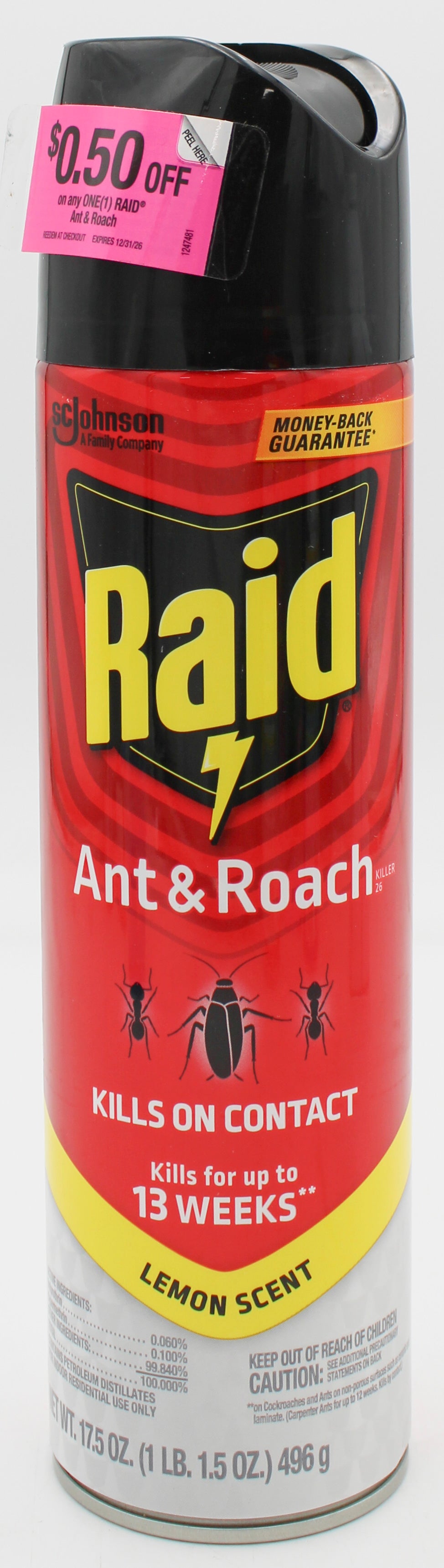 SP RAID ANT/ROACH 17.5oz-LEMON SCENT WITH COUPON