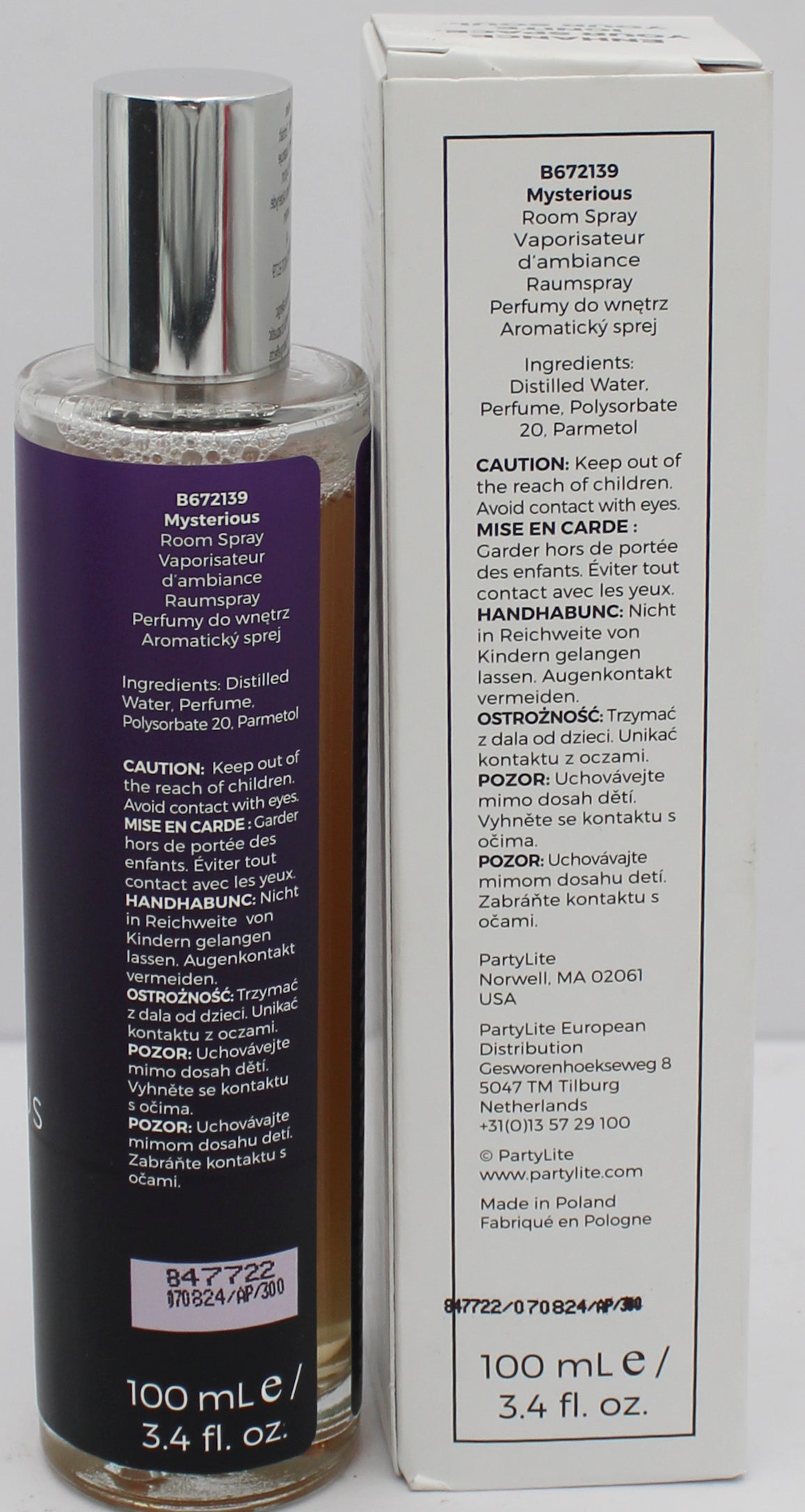 PARTYLITE MYSTERIOUS ROOM SPRAY (MOOD) 3.4oz