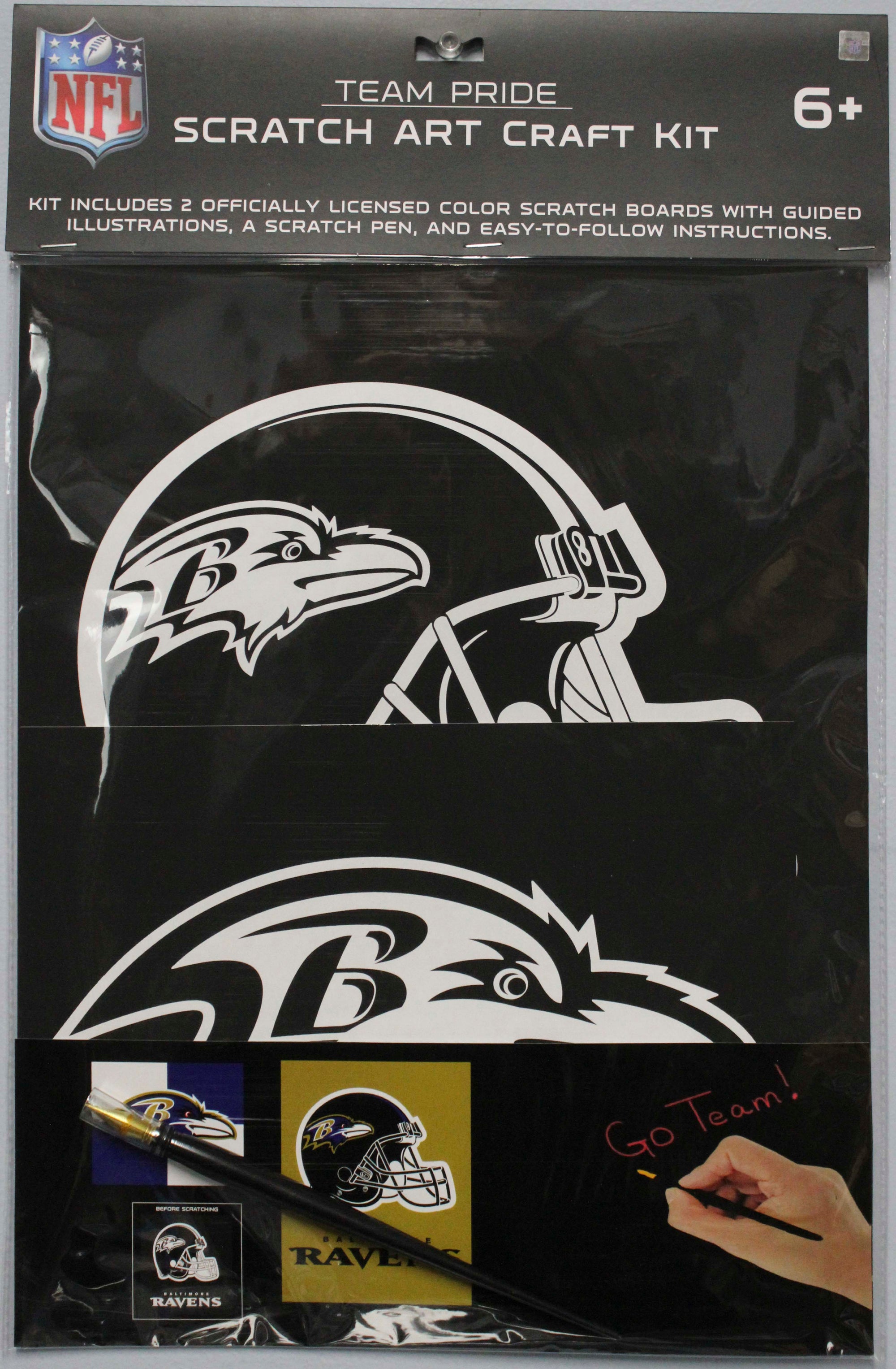 OFFICIALLY LICENSED BALTIMORE RAVENS SCRATCH ART CRAFT KIT