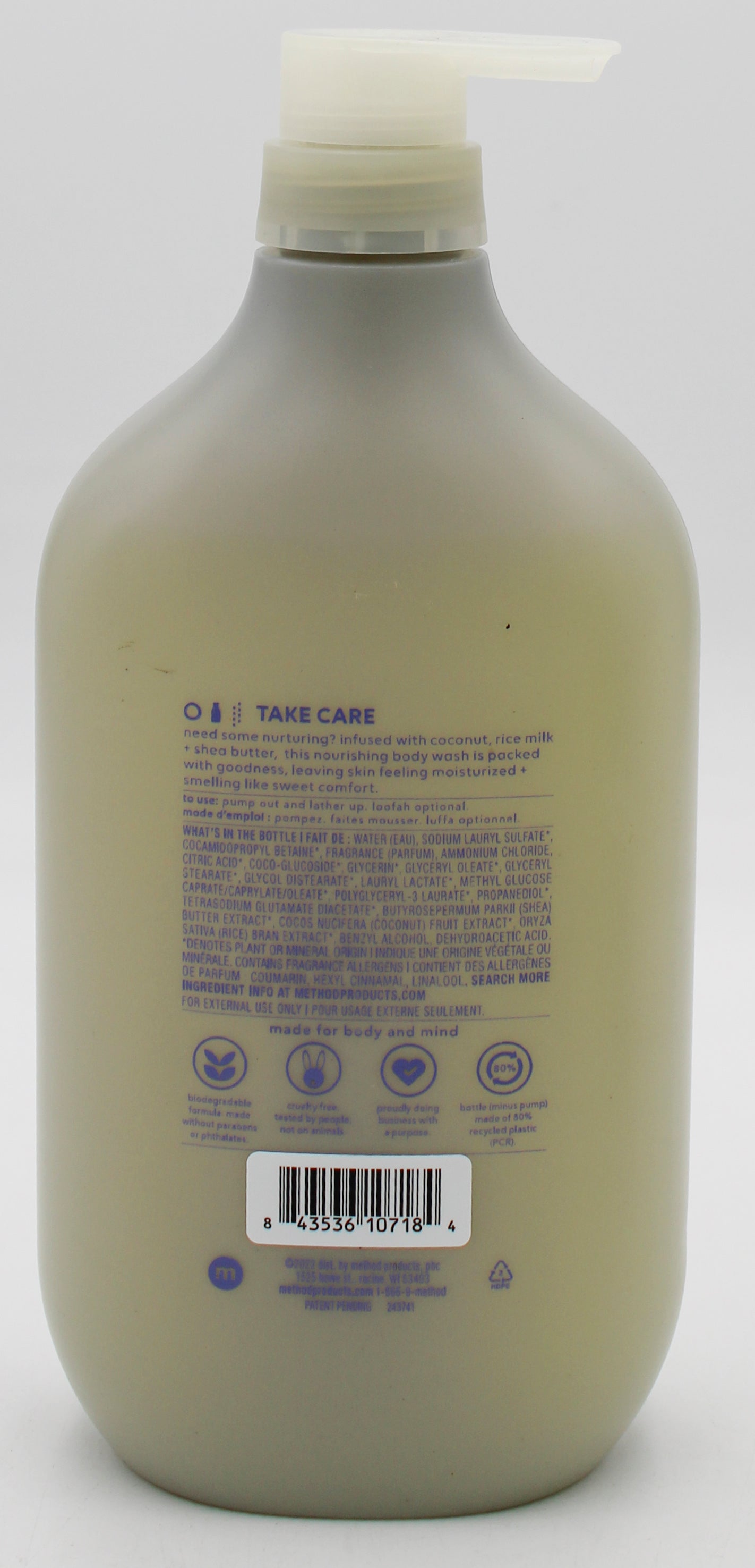 SP METHOD BODY WASH COCONUT & RICE MILK 28oz