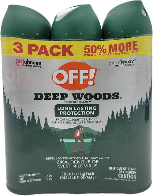 SP OFF DEEP WOODS INSECT REPELLENT 3PK 9oz 50%MORE SD PEST2024