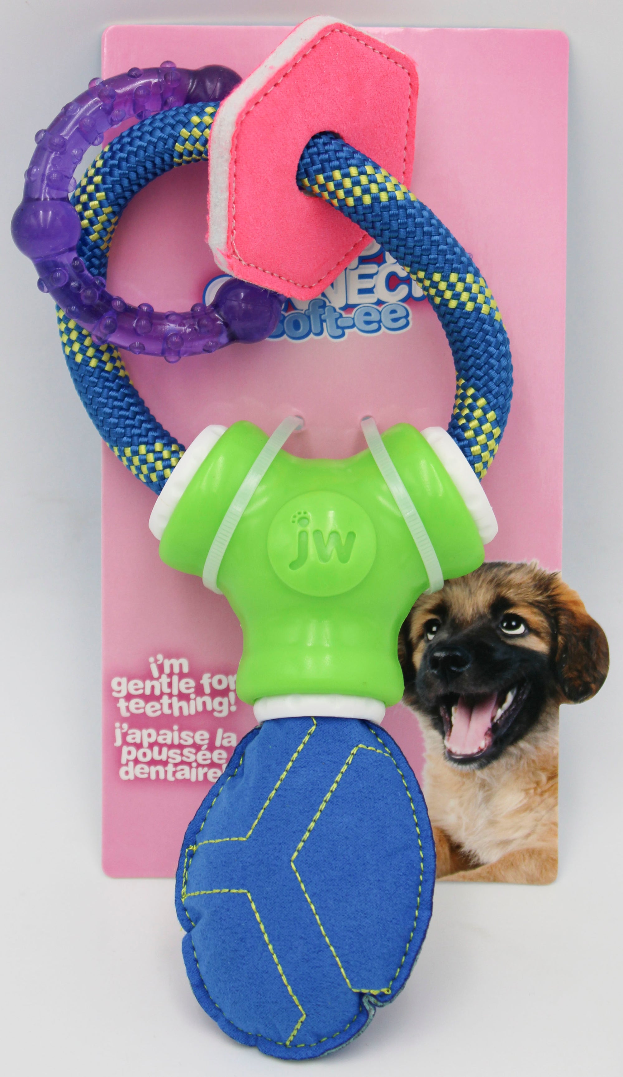 JW PUPPY CONNECTS SOFT TOY 8.7 X 4.6 X 1.9 in.