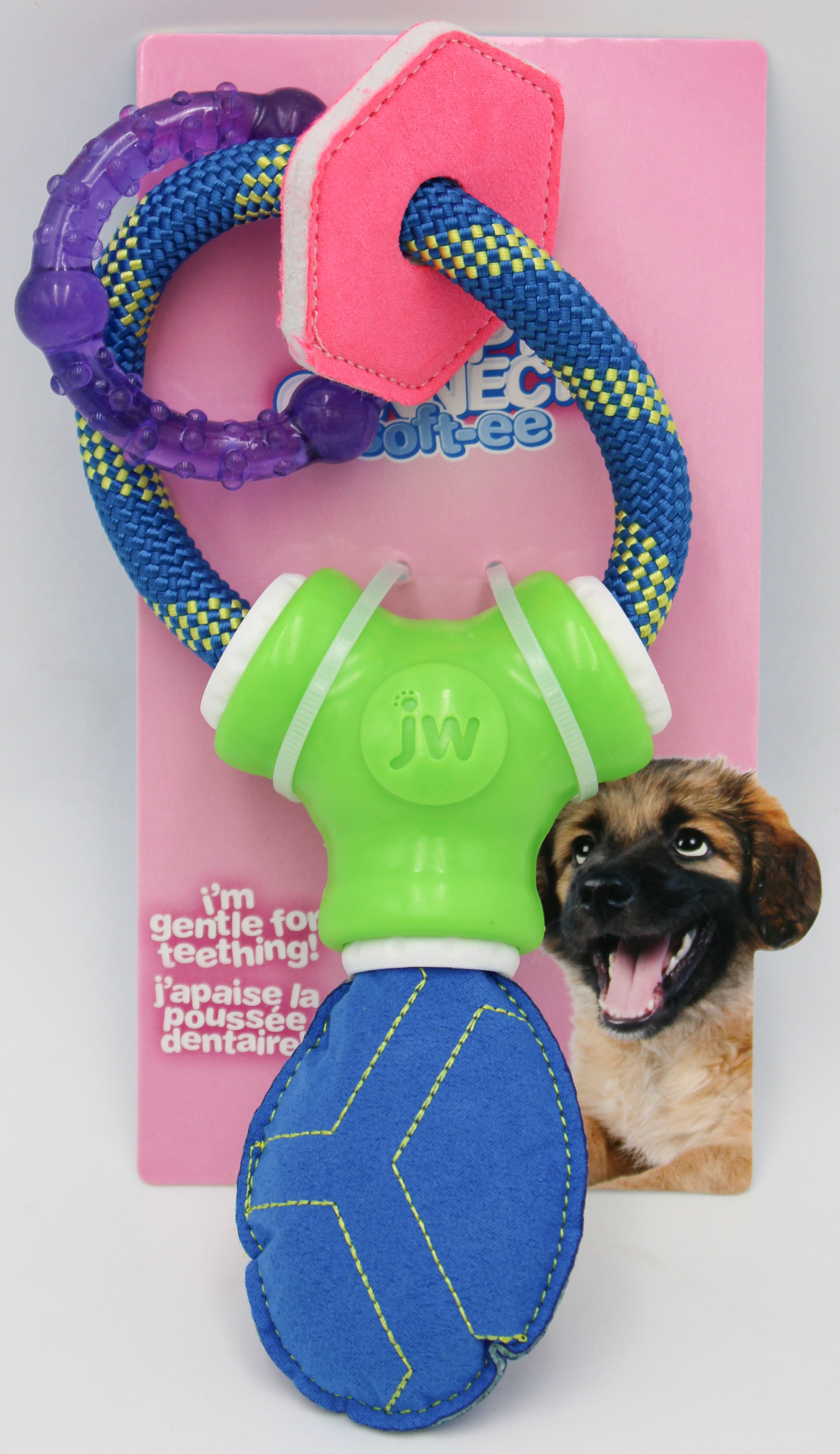 JW PUPPY CONNECTS SOFT TOY 8.7 X 4.6 X 1.9 in.