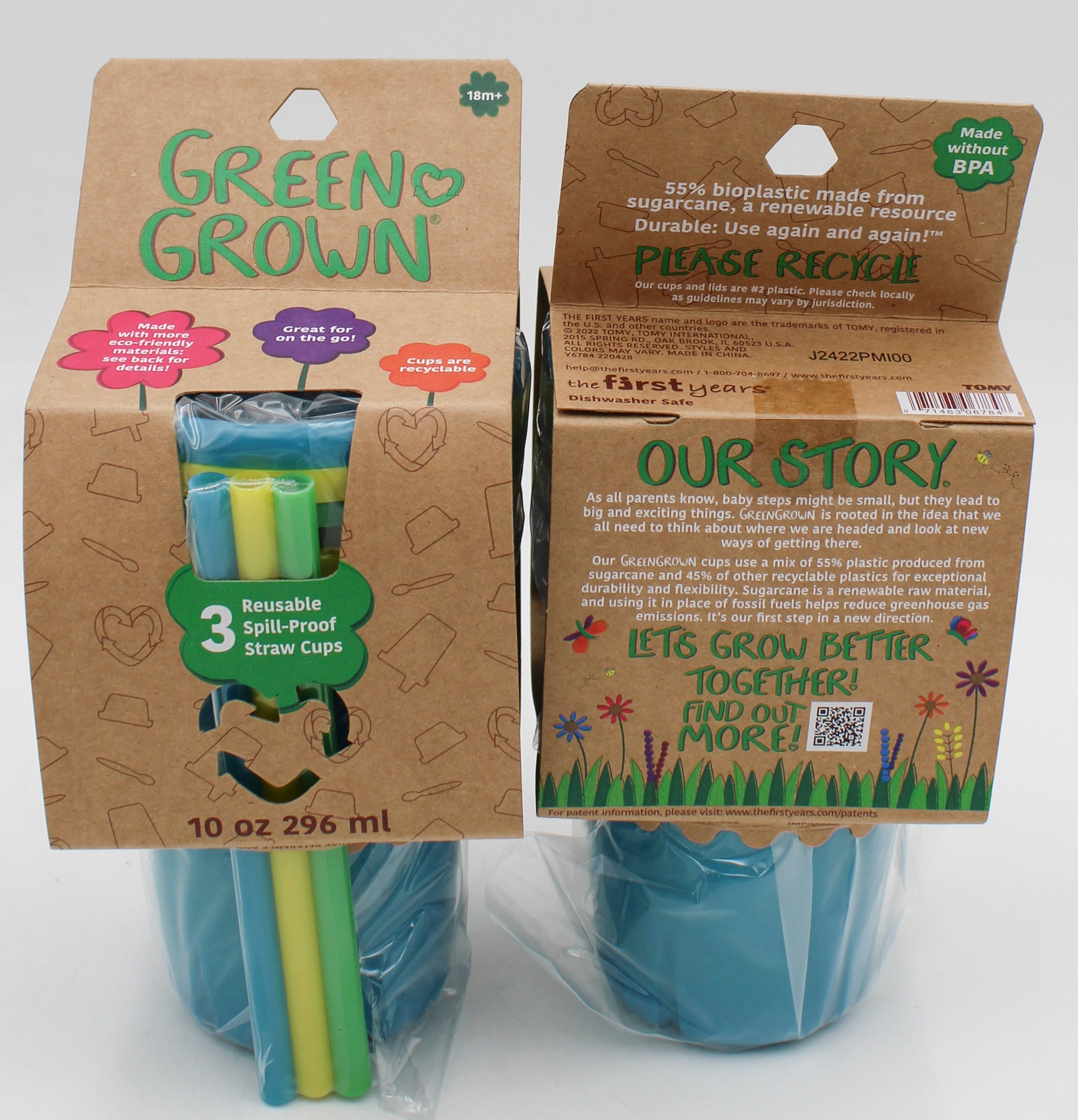 6PK GREEN GROWN STRAW CUPS- NEUTRAL