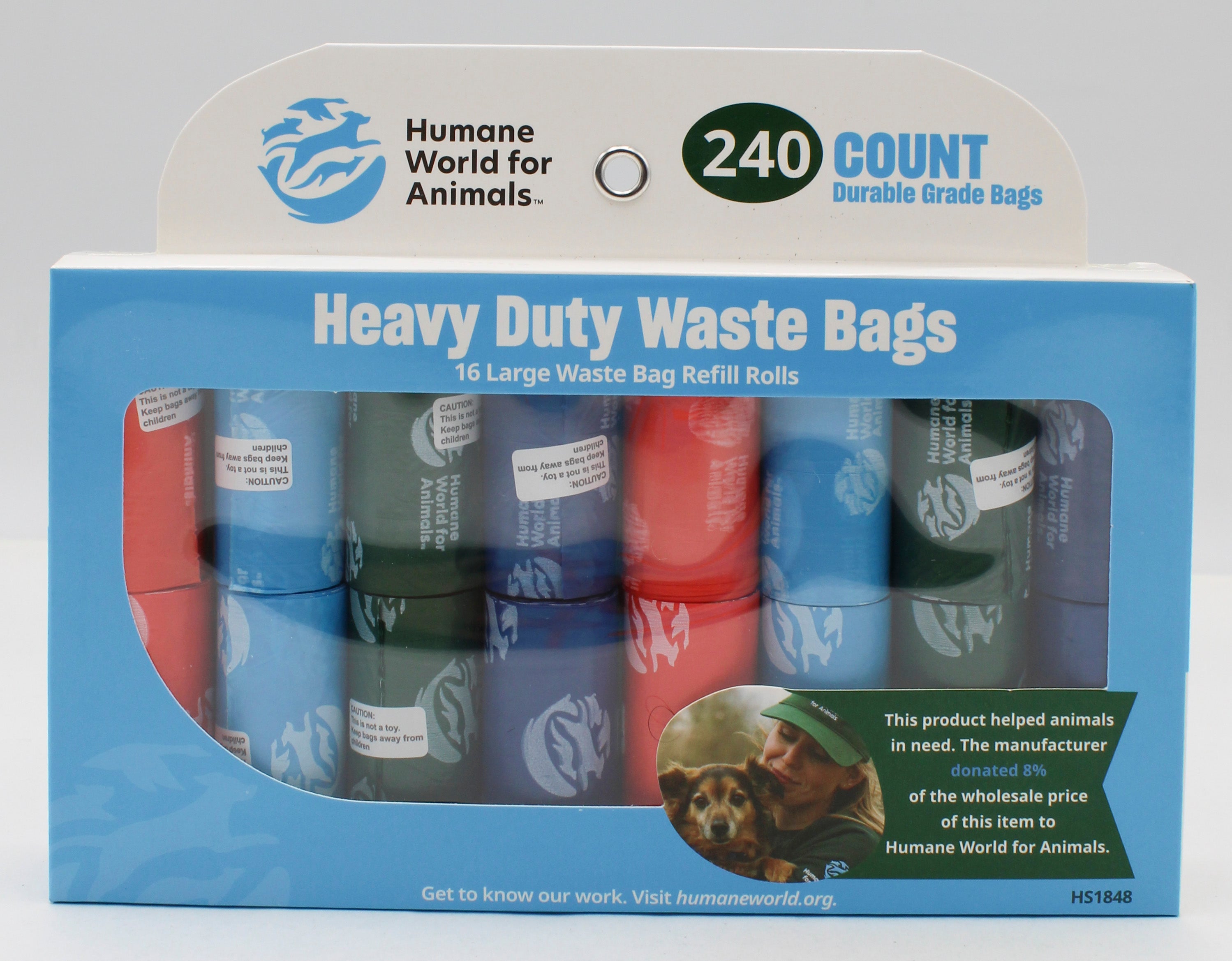HUMANE SOCIETY HEAVY DUTY PET WASTE BAGS 16 ROLLS/240ct