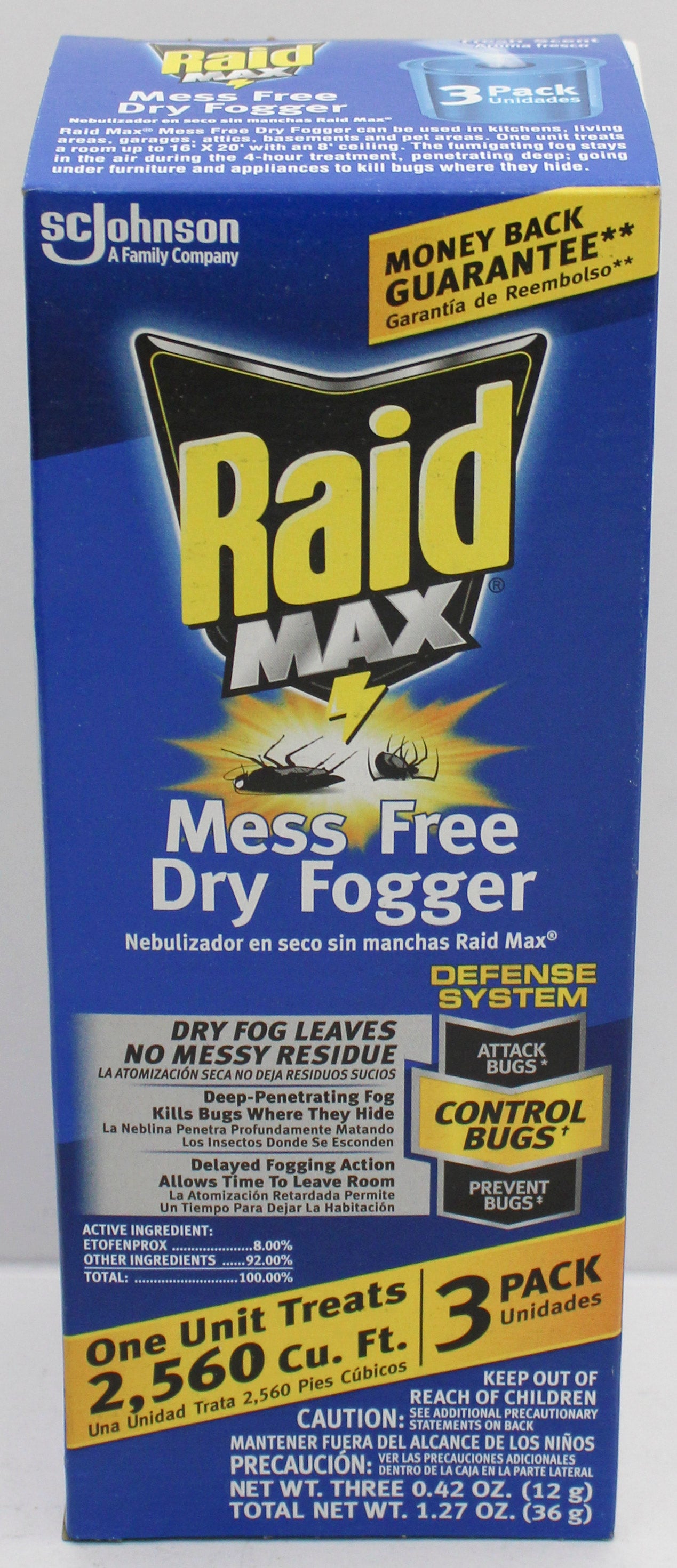 RAID MAX NO MESS DRY FOGGER SET 3ct 0.42oz US