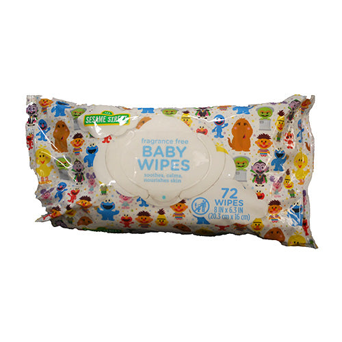 SESAME STREET BABY WIPES 72CT-FRAGRANCE FREE
