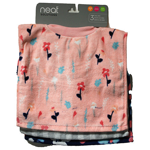NEAT SOLUTIONS CLOTH BABY BIBS 3CT(6 MOS+)GIRLS ASST NI