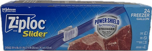 SP ZIPLOC SLIDER BAGS POWER SHIELD FREEZER GALLON 24CT