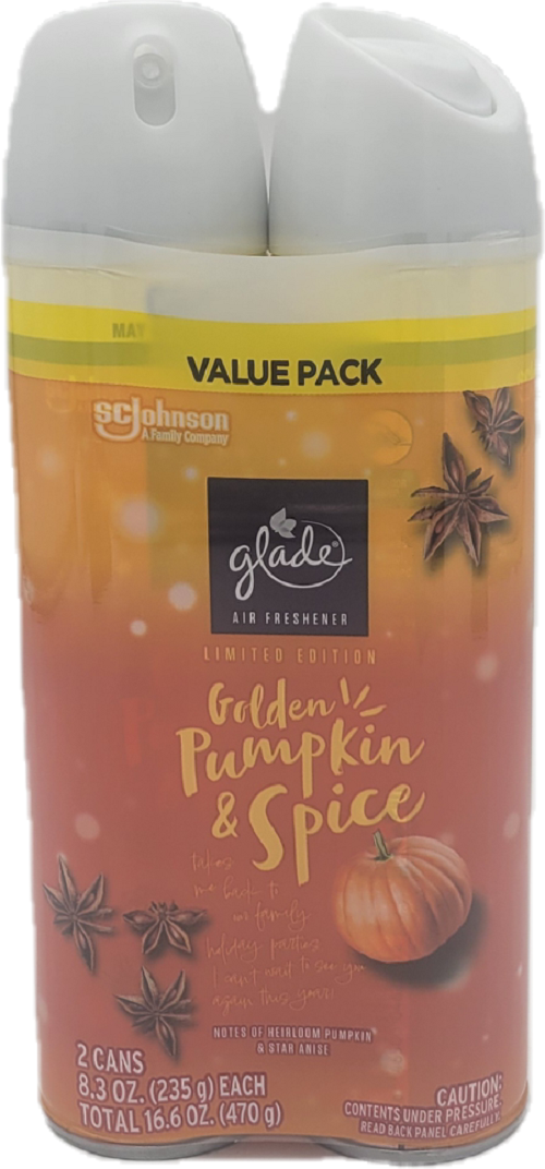 GLADE AEROSOL SPRAY GOLDEN PUMPKIN SPICE 2ct 8.3oz US