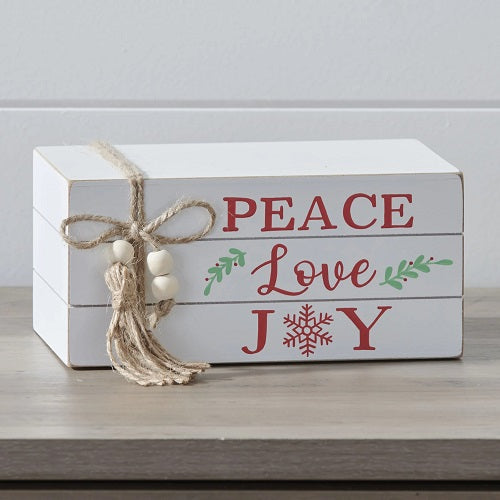 HOLIDAY STACKED BOOKS 7"L x 4.5"W x 3.5"H