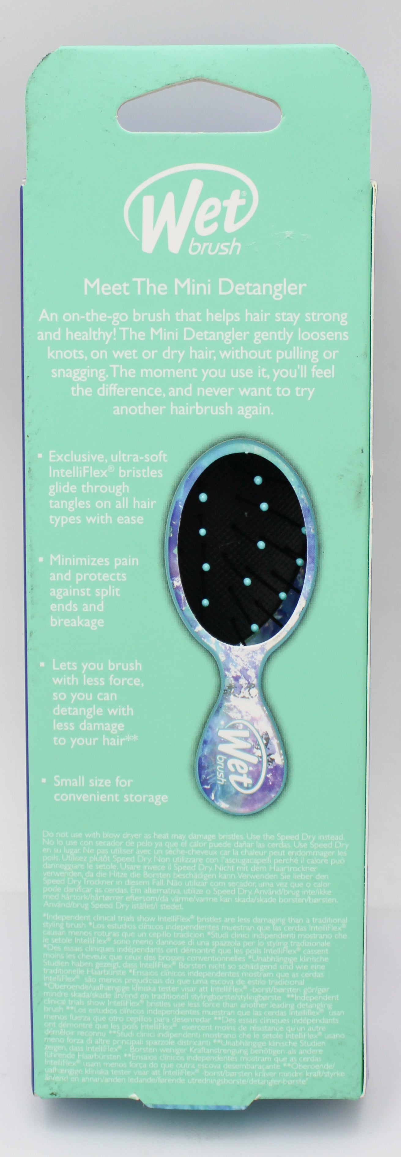 WET BRUSH MINI DETANGLER STELLAR SKIES -TURQUOISE NI