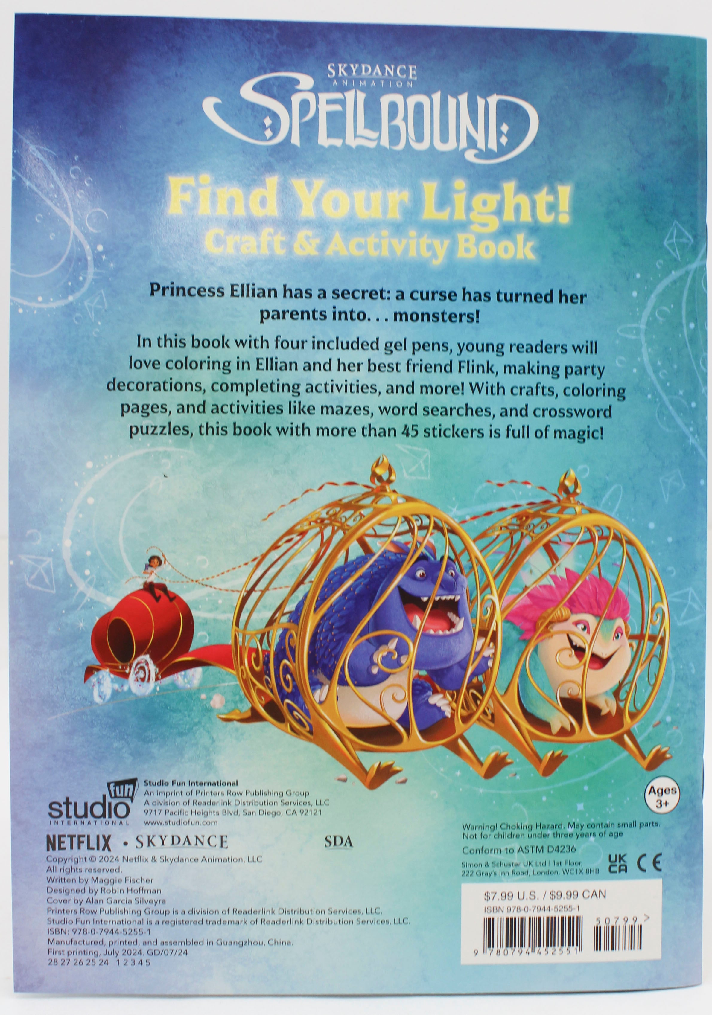 SPELLBOUND FIND YOUR LIGHT ACTIVITY BOOK w/4 GEL Pens & Stickers 48pg