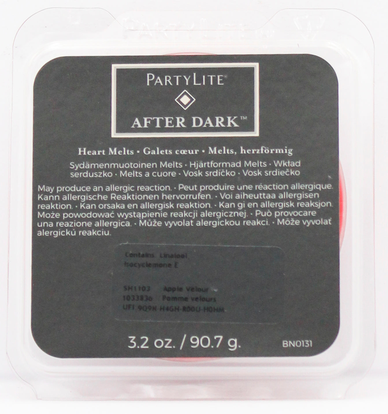 PARTYLITE AFTER DARK APPLE VELOUR SCENT PLUS HEART MELTS 3.2oz
