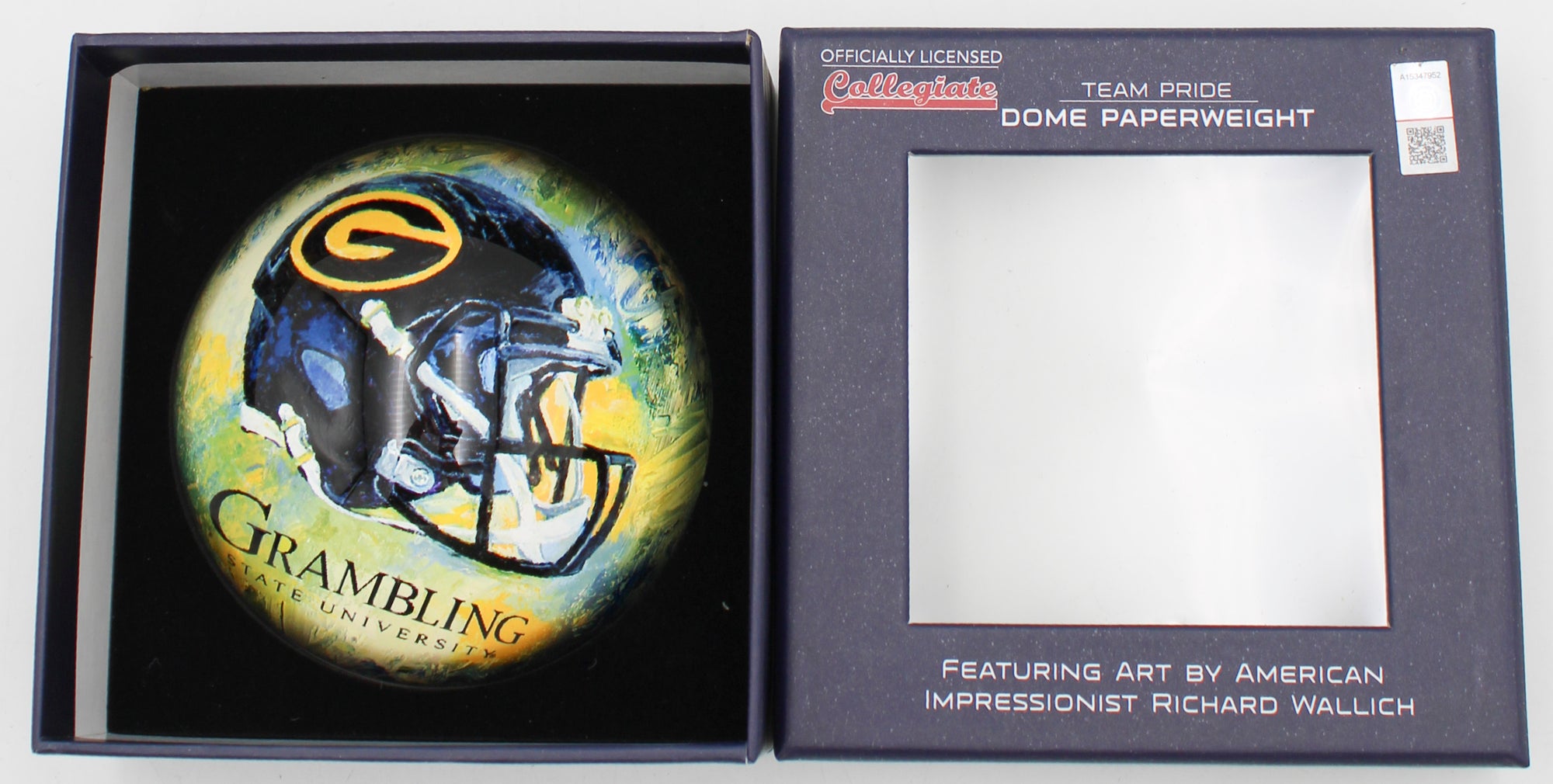 OFFICIALLY LICENCED GRAMBLING STATE TIGERS GLASS DOME PAPERWEIGHT 4"