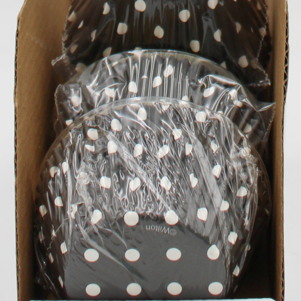 BAKING CUP BLACK DOTS STANDARD 50 CT NI