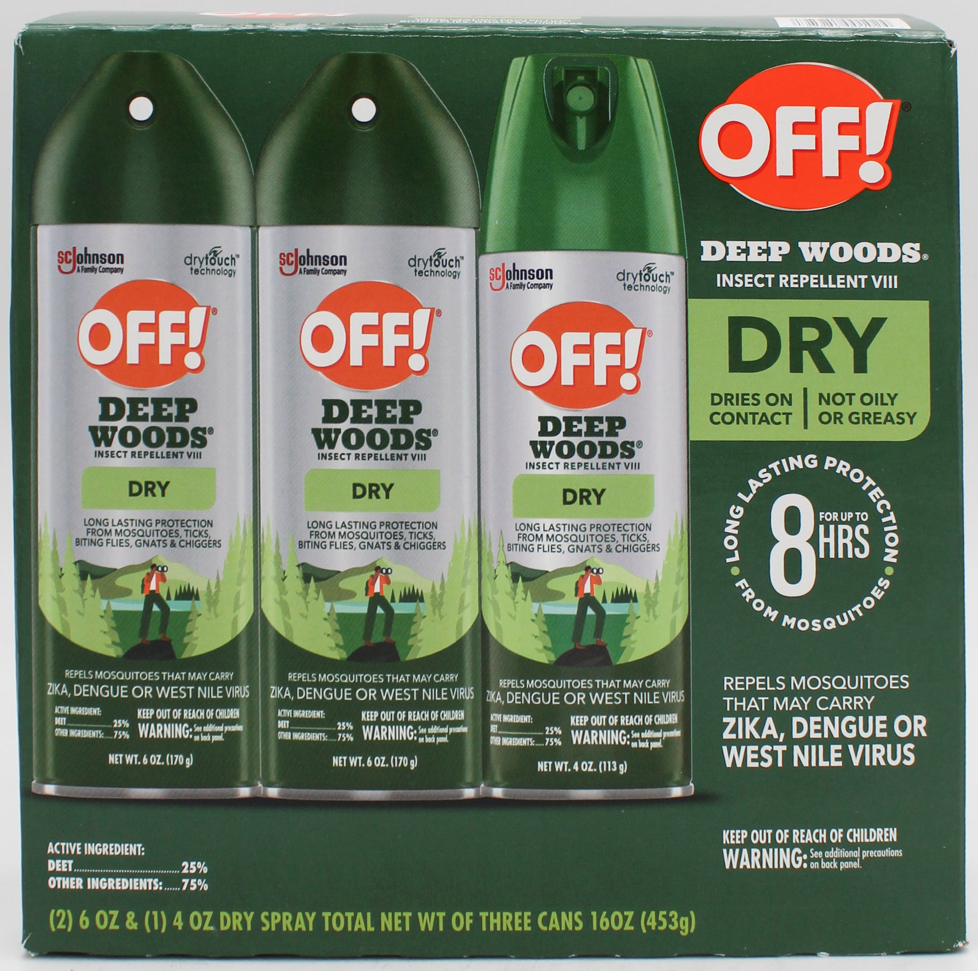 SP PEST2025 OFF DEEP WOODS DRY 3CT 2-6oz & 1-4oz PRISTINE