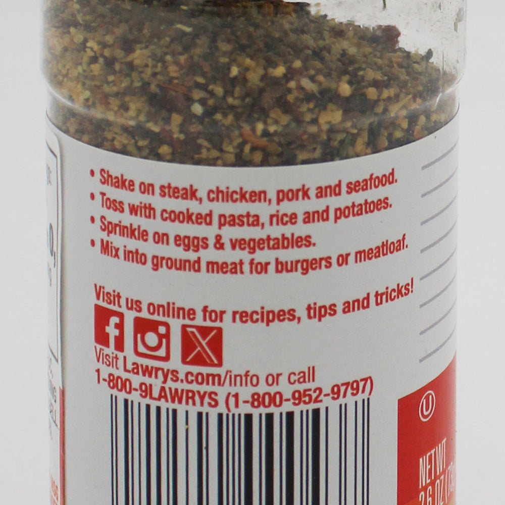 LAWRYS GARLIC PEPPER 2.6 Oz BB 5/9/26