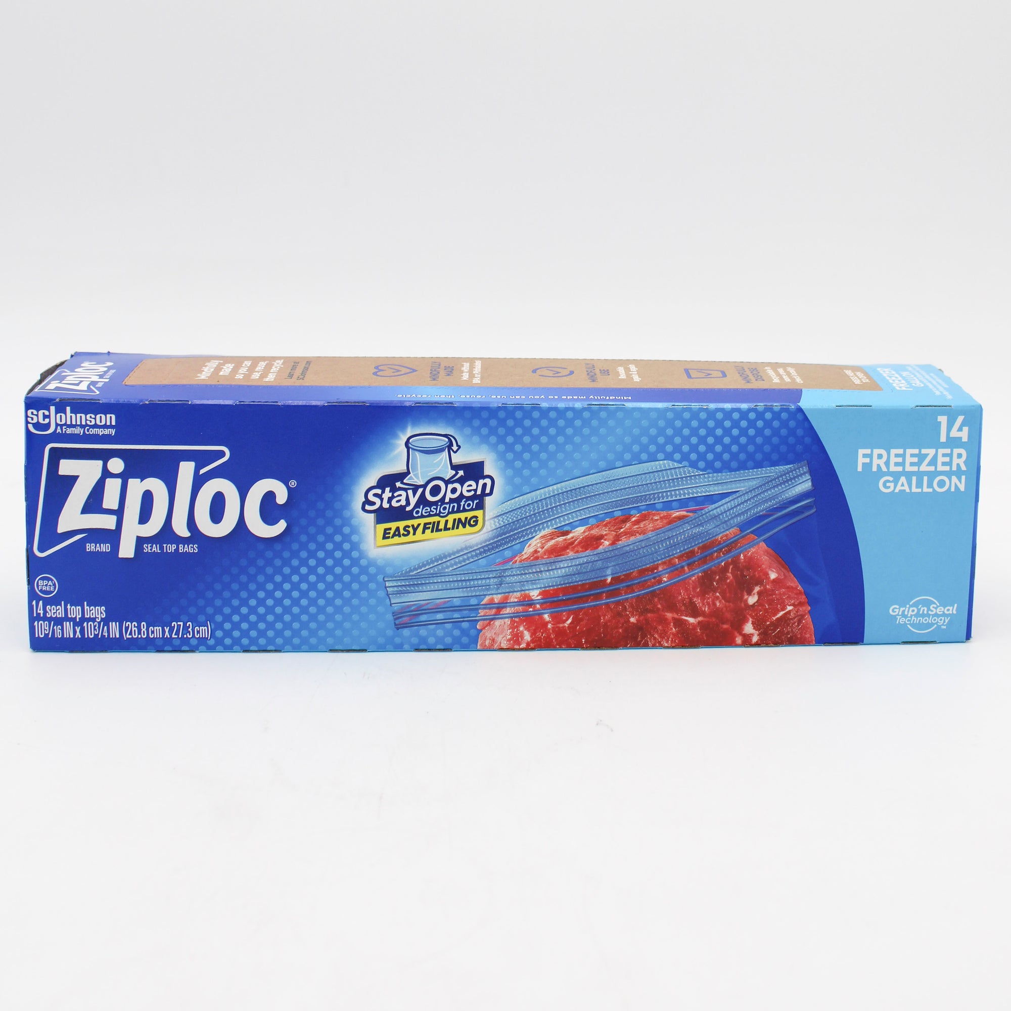 ZIPLOC STAND UP STAY OPEN FREEZER GALLON 14ct US