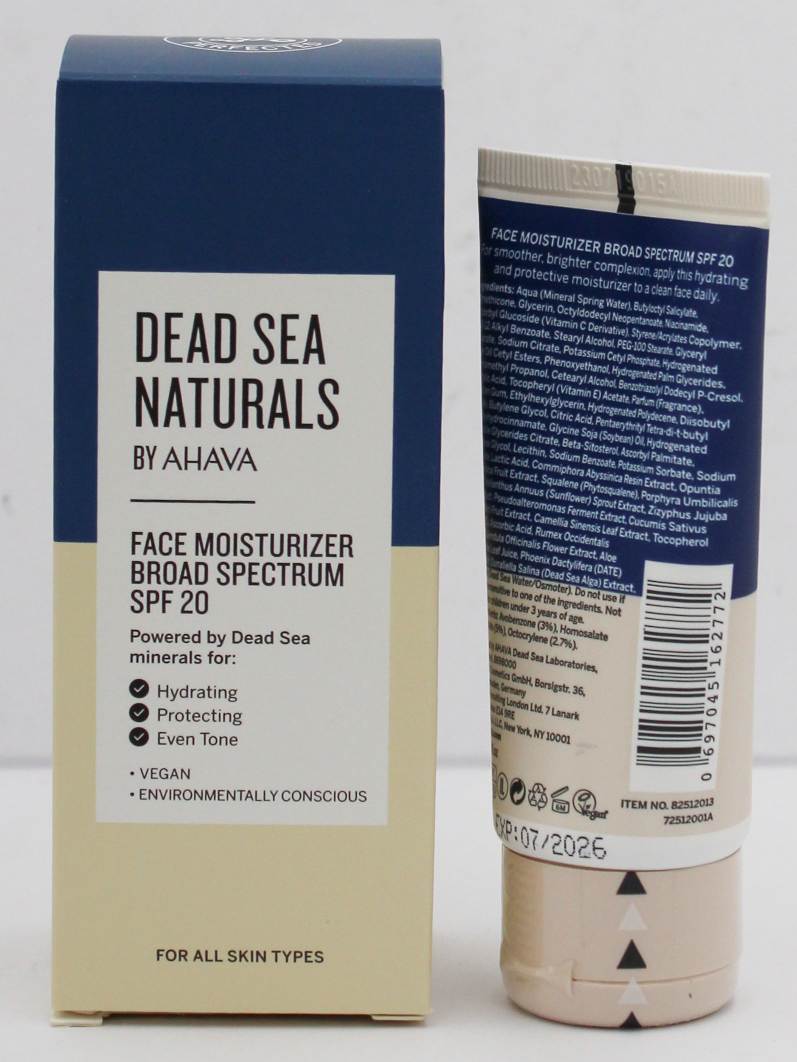 AHAVA DEAD SEA NATURAL FACE MOISTURIZER SPF20 1.7oz EXP 7/2026