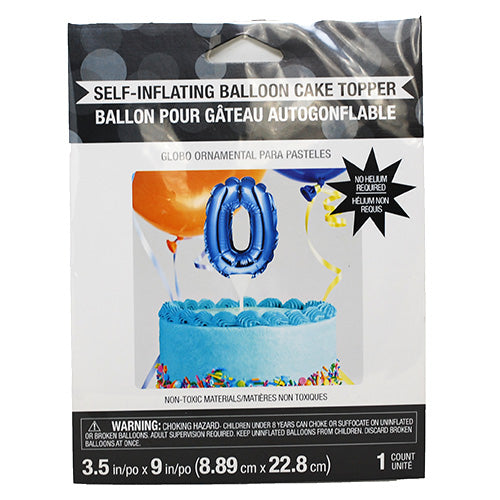 SELF INFLATING BALLOON CAKE TOPPER #0-BLUE