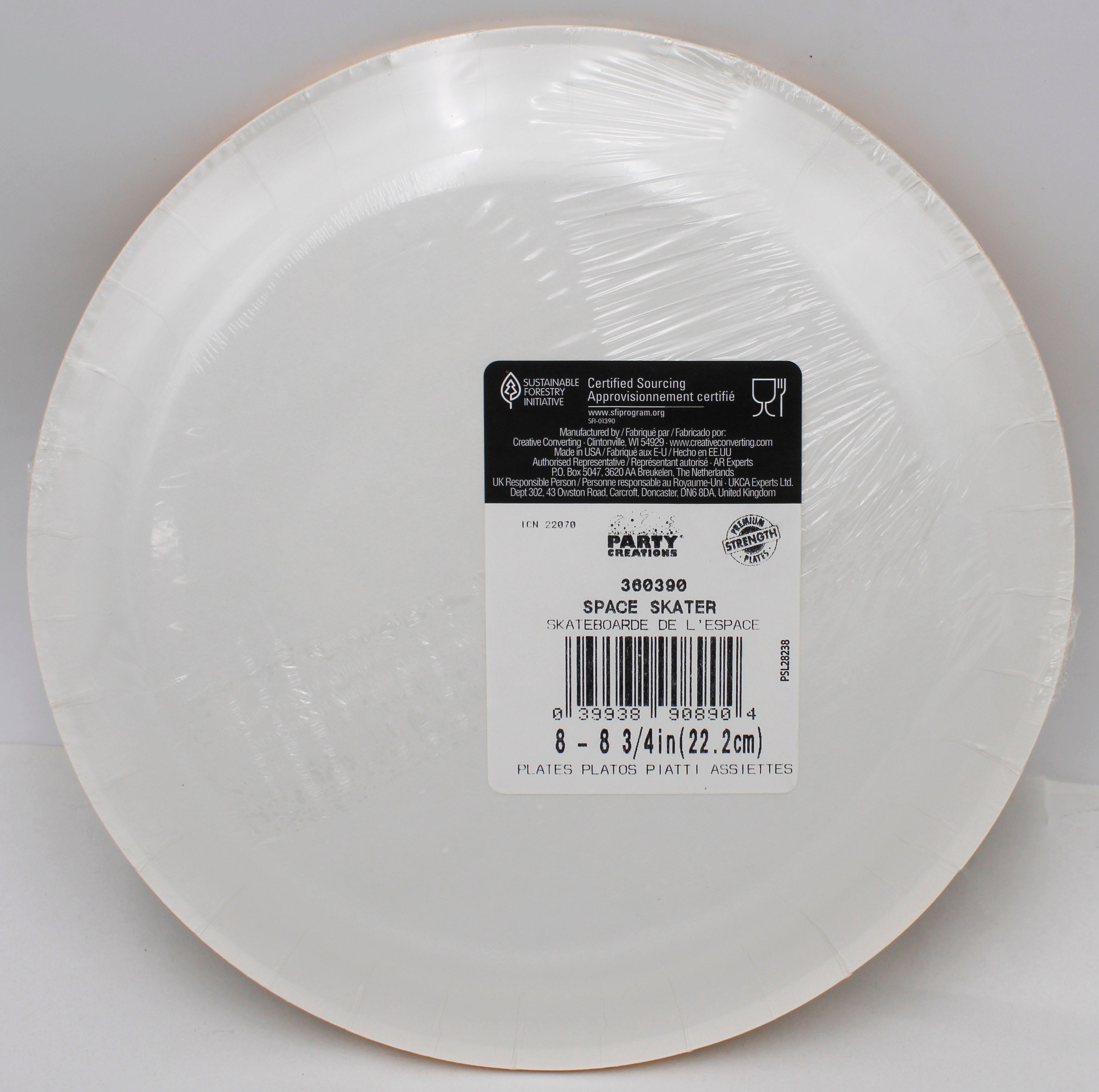 9" PAPER DINNER PLATE 8CT SPACE SKATER