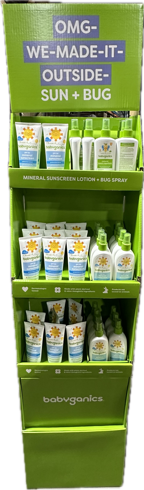 BABYGANICS SUN + BUG FRESTANDING 47CT EXP7/31/24 DISPLAY US