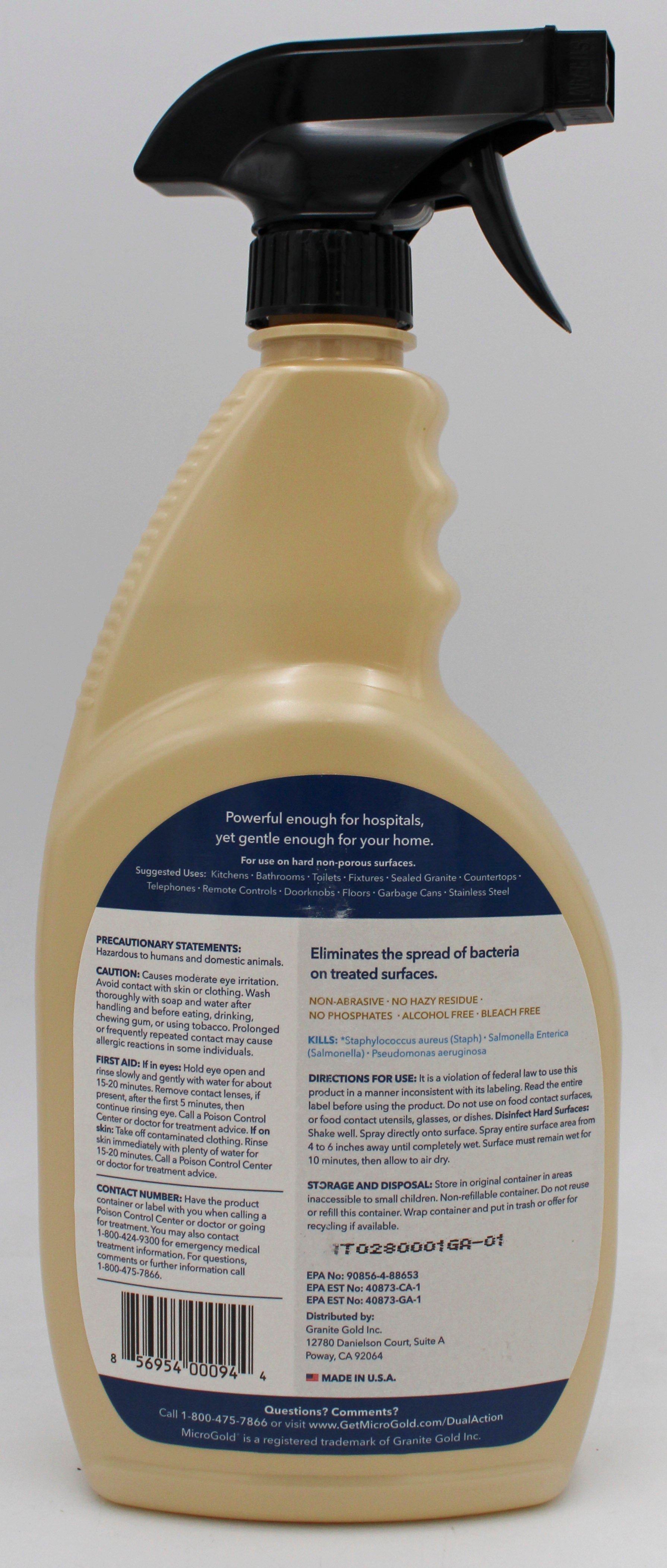 MICROGOLD DUAL-ACTION DISINFECTANT & ANTIMICROBIAL SPRAY 24oz