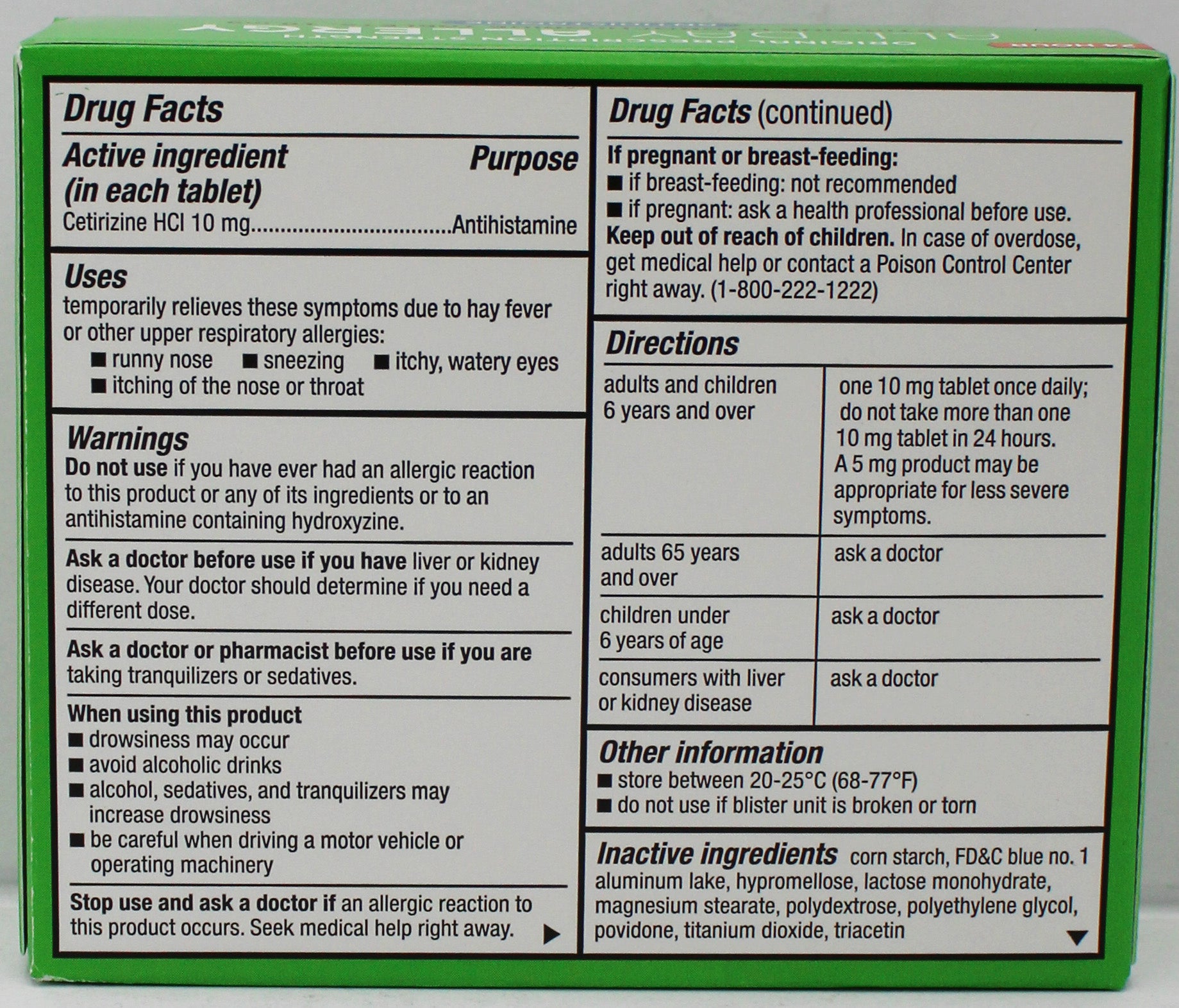 RITE AID 24HR ALLERGY RELIEF TABLETS 14ct EXP 12/31/2026 COMPARES TO Zyrtec