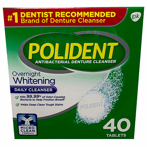Polident Overnight Whitening Tablets 40ct (8-Pack)