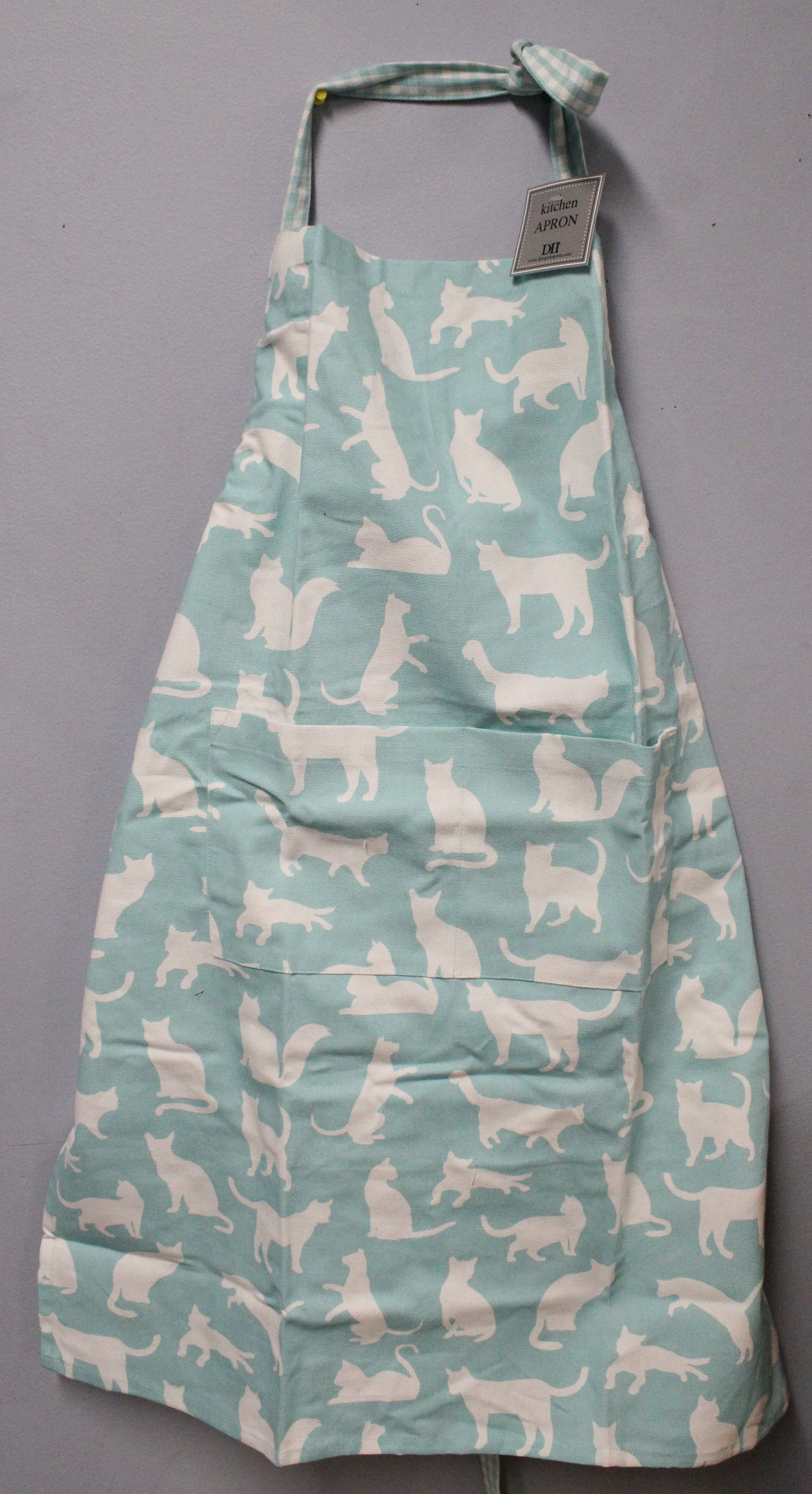 APRON - AQUA CAT PRINT