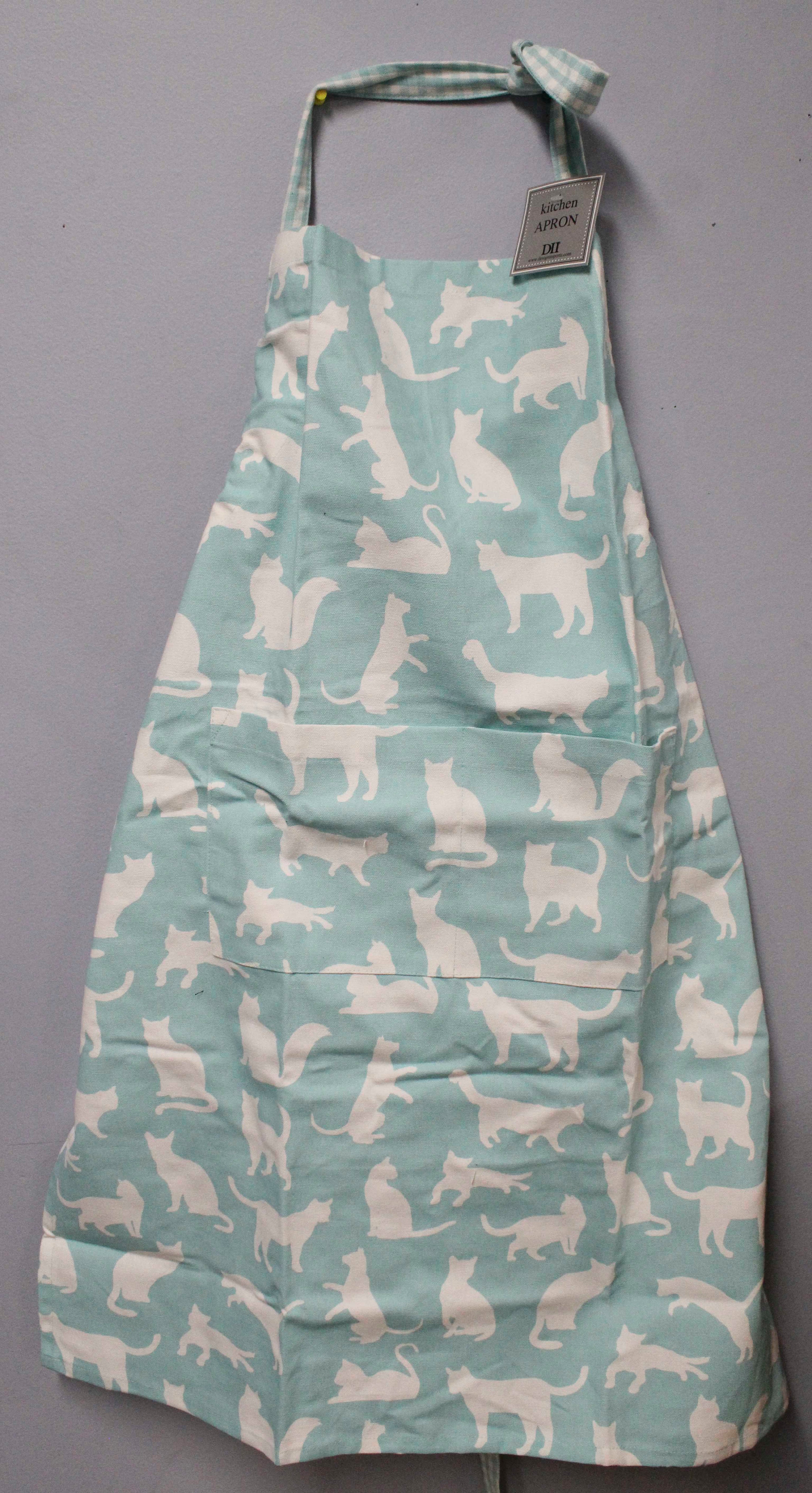 APRON - AQUA CAT PRINT