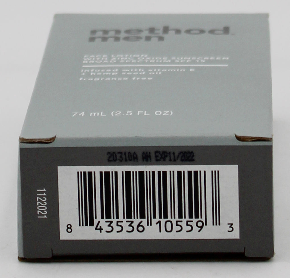 HOLD MTHD MensSPF FacLtnFrgFree OT 2.5OZ/18US EXPIRED 2022