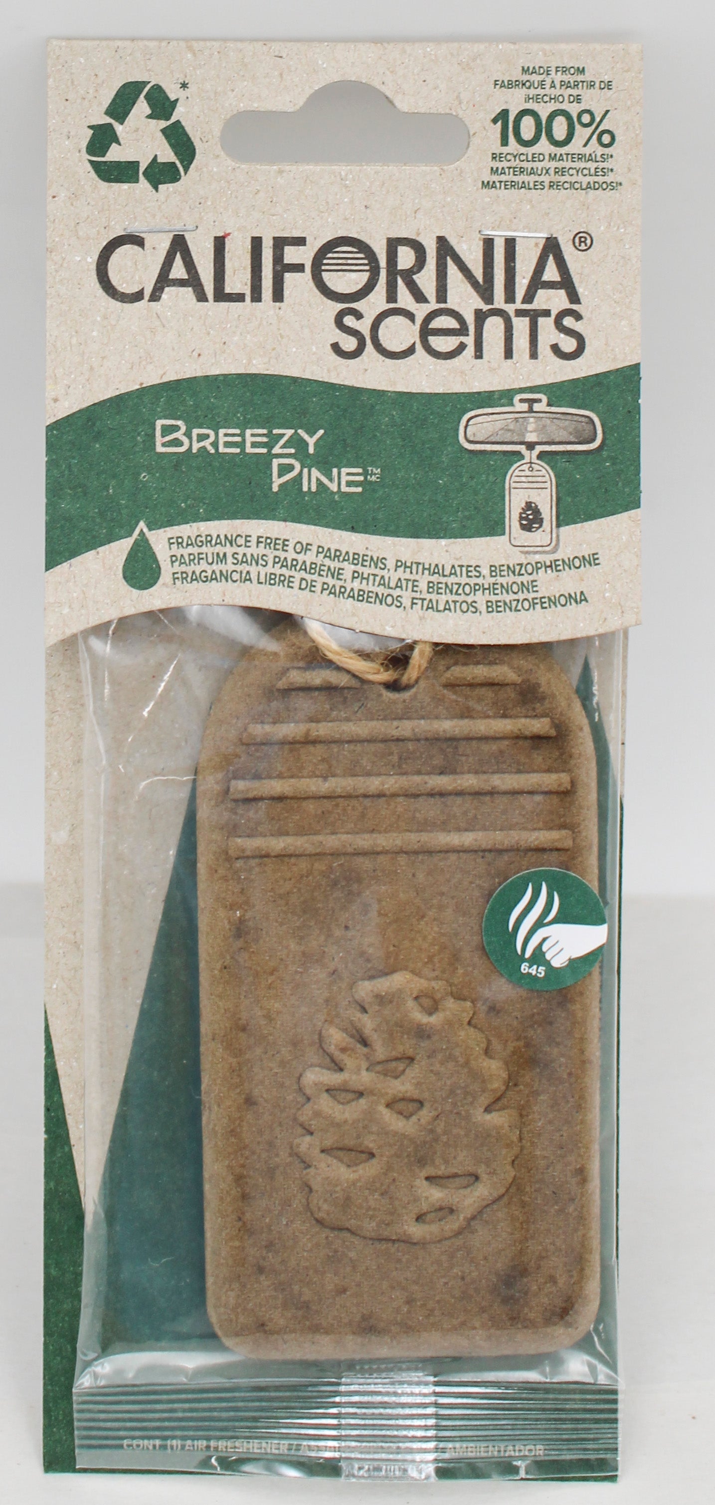 CALIFORNIA SCENTS AIR FRESHNERS RECYCLED 3D BREEZY PINE