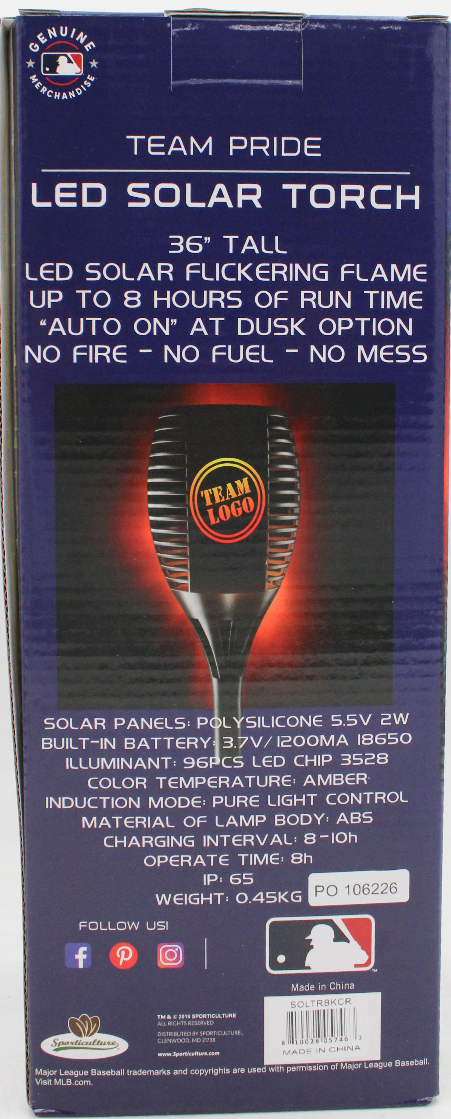 KANSAS CITY ROYALS LED SOLAR TORCH 36"