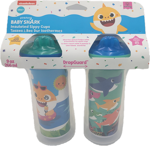 BABY SHARK SIPPY CUP 2ct 9oz NI