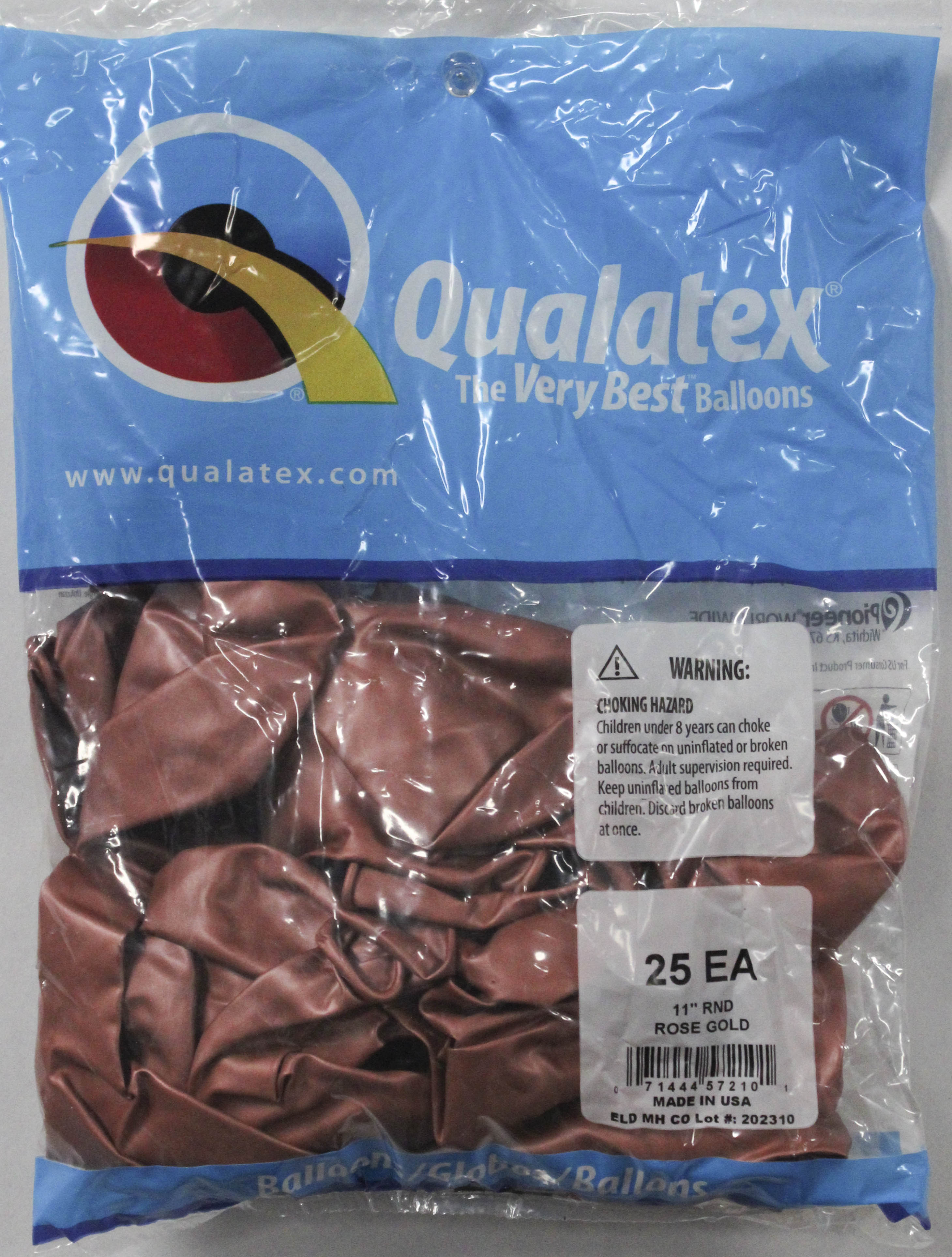 QX 11" Latex Balloons Rose Gold 25-Pack