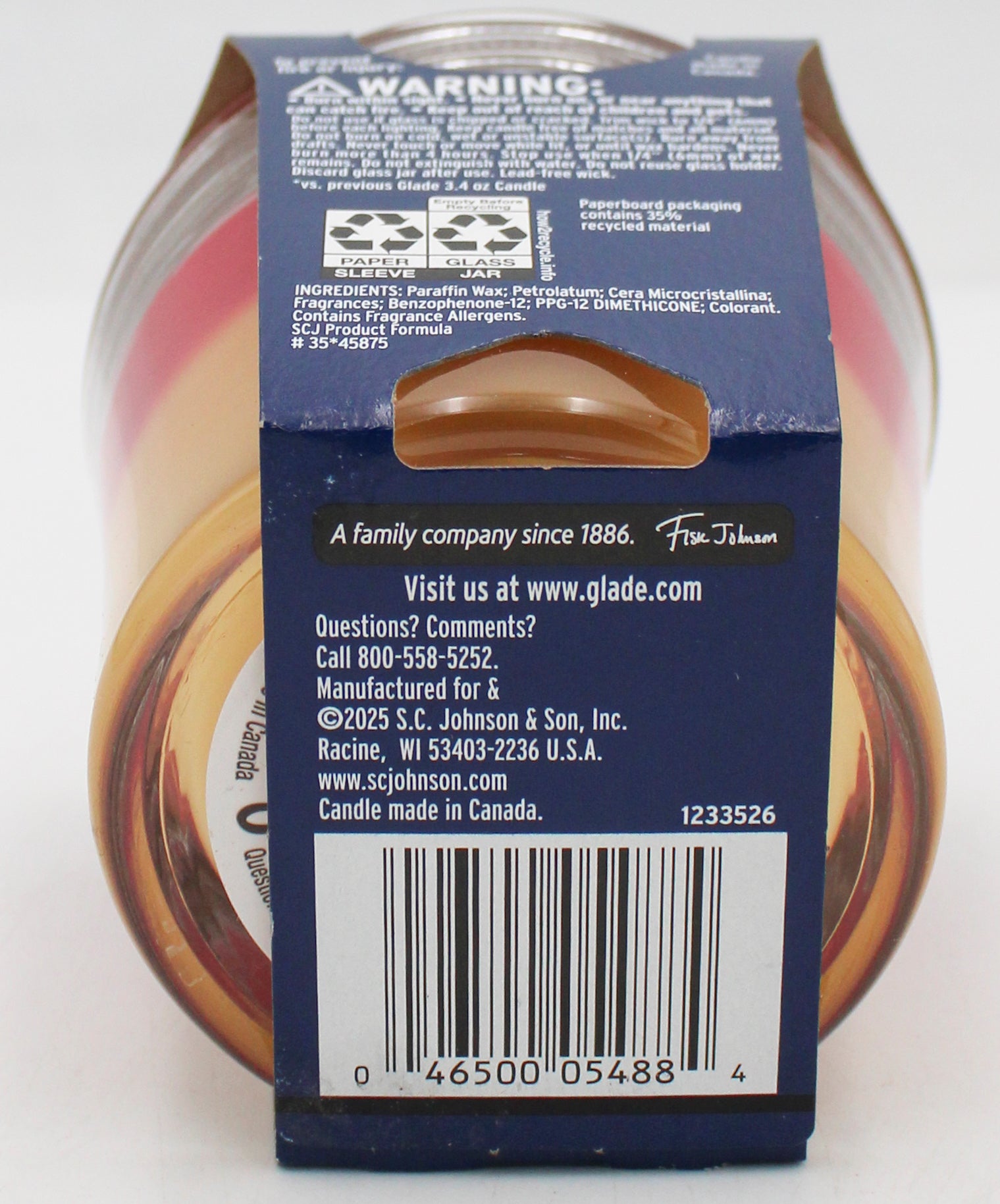 SP GLADE CANDLE 2IN1 4.08oz VANILLA PASSION FRUIT+HAWAIIAN BREEZE